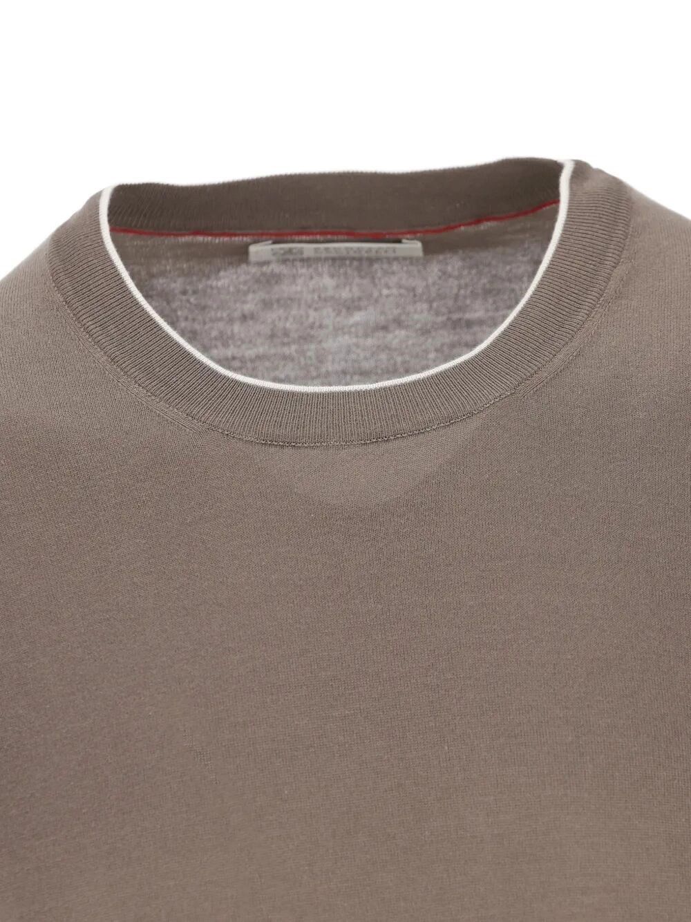 Brunello Cucinelli Cotton Lightweight Knit T-Shirt With Contrast Details Size US XL / EU 56 / 4 - 3 Thumbnail