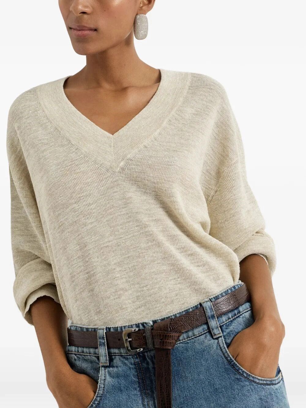Brunello Cucinelli Linen Sweater Size XL / US 12-14 / IT 48-50 - 4 Thumbnail