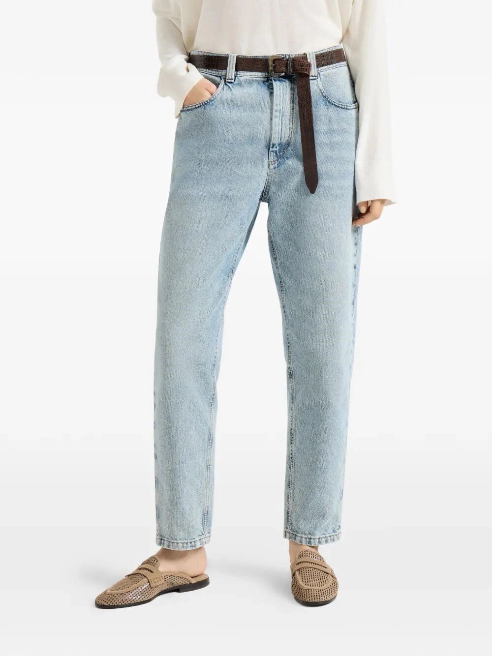 Brunello Cucinelli Baggy Tapered Jeans Size 28" / US 6 / IT 42 - 3 Thumbnail