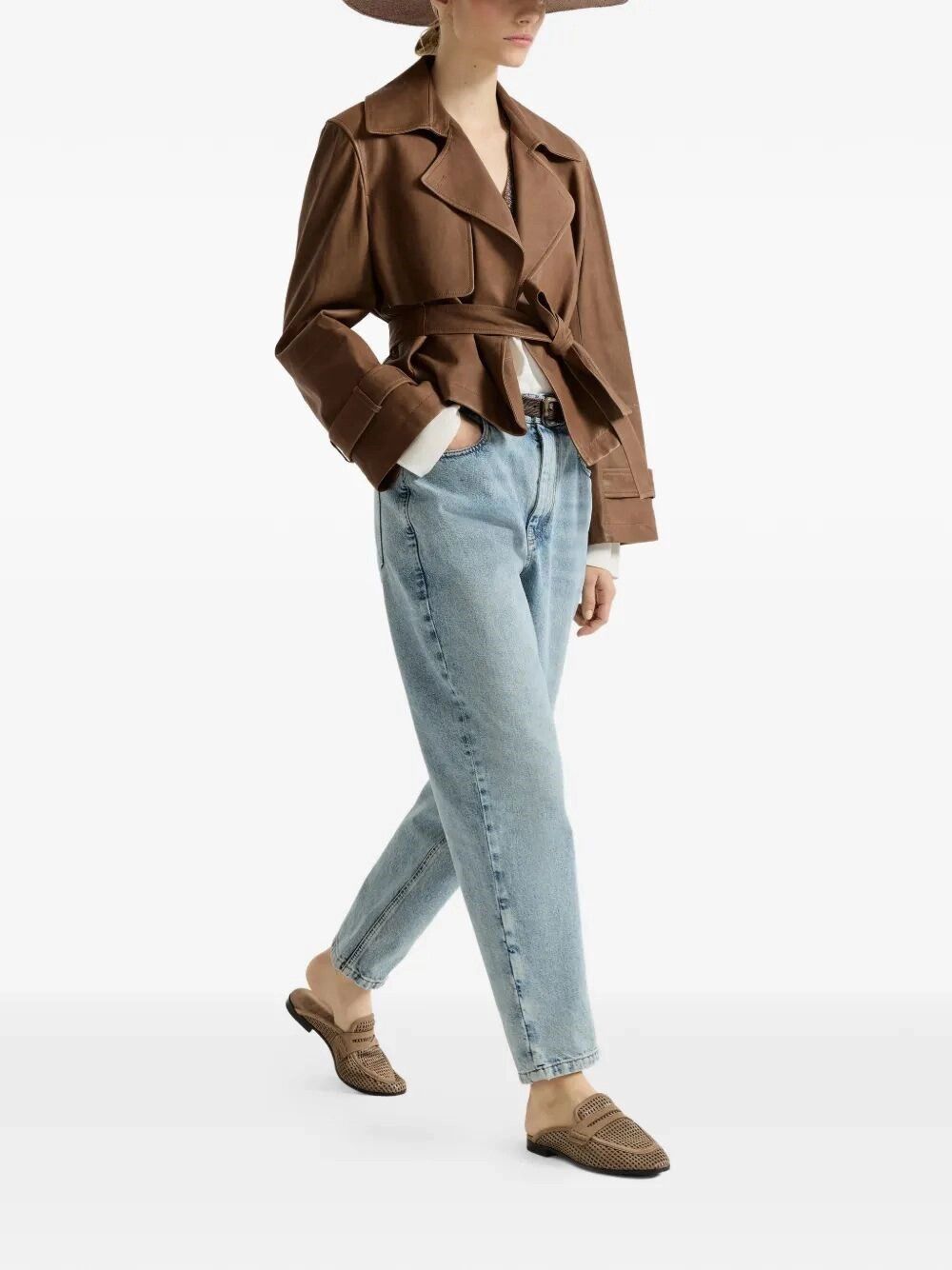 Brunello Cucinelli Baggy Tapered Jeans Size 28" / US 6 / IT 42 - 5 Thumbnail