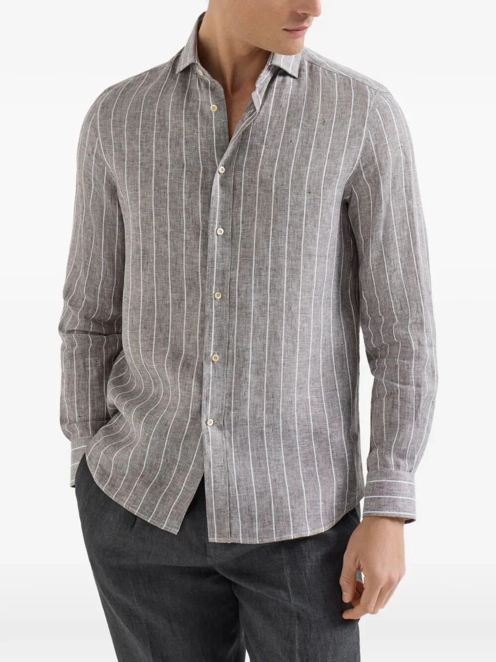 Brunello Cucinelli Linen Shirt Size US M / EU 48-50 / 2 - 6 Thumbnail