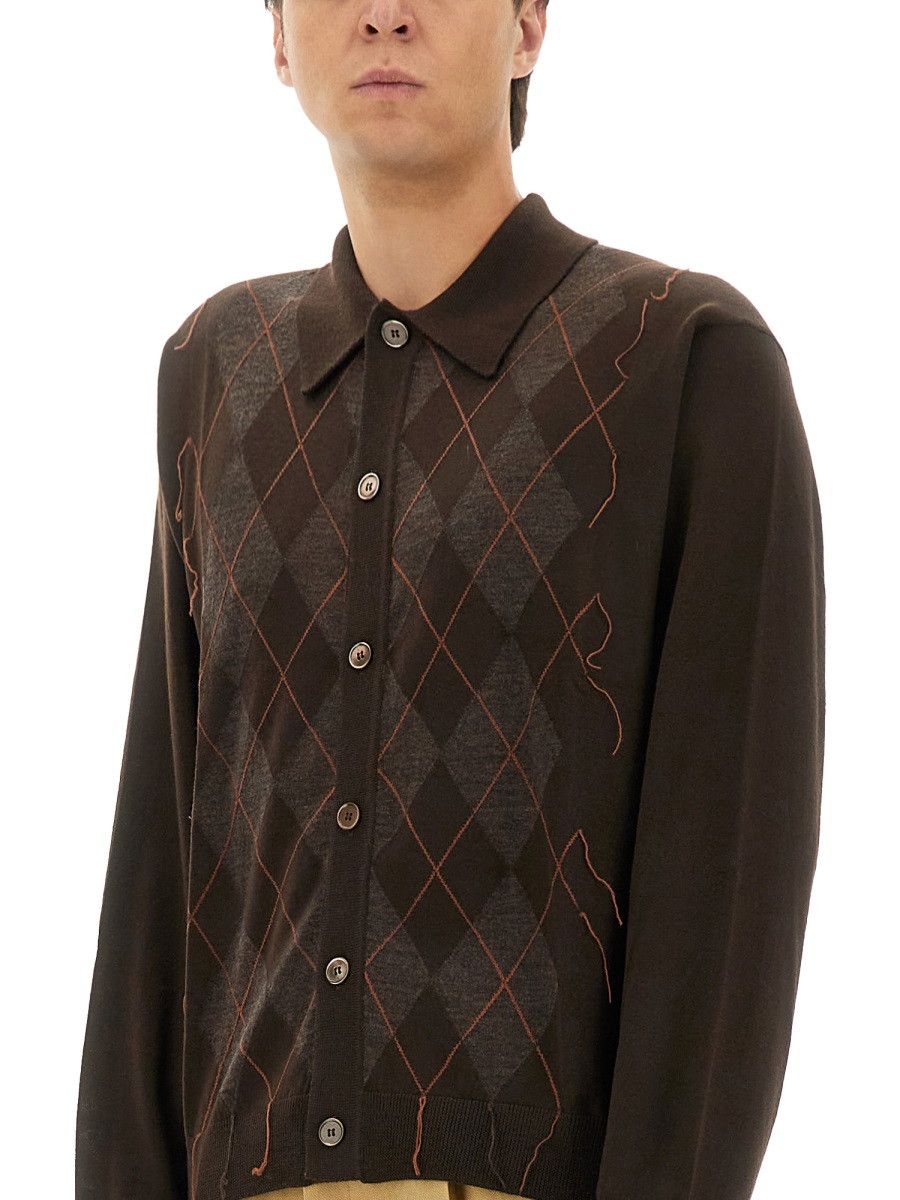 Our Legacy OUR LEGACY POLO SHIRT "PUB ARGYLE" - BROWN (IT 50) Size US L / EU 52-54 / 3 - 4 Thumbnail