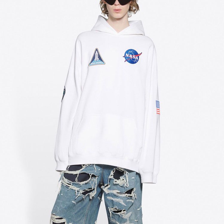 Balenciaga Balenciaga x NASA Logo Hoodie White Size S Size US S / EU 44-46 / 1 - 8 Thumbnail