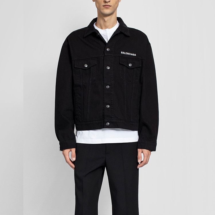Balenciaga Balenciaga Crew Logo Denim Jacket EU 48 Size US M / EU 48-50 / 2 - 5 Thumbnail