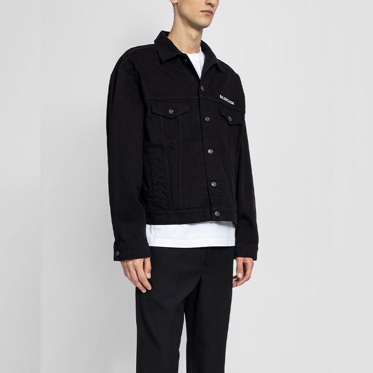 Balenciaga Balenciaga Crew Logo Denim Jacket EU 48 Size US M / EU 48-50 / 2 - 7 Thumbnail