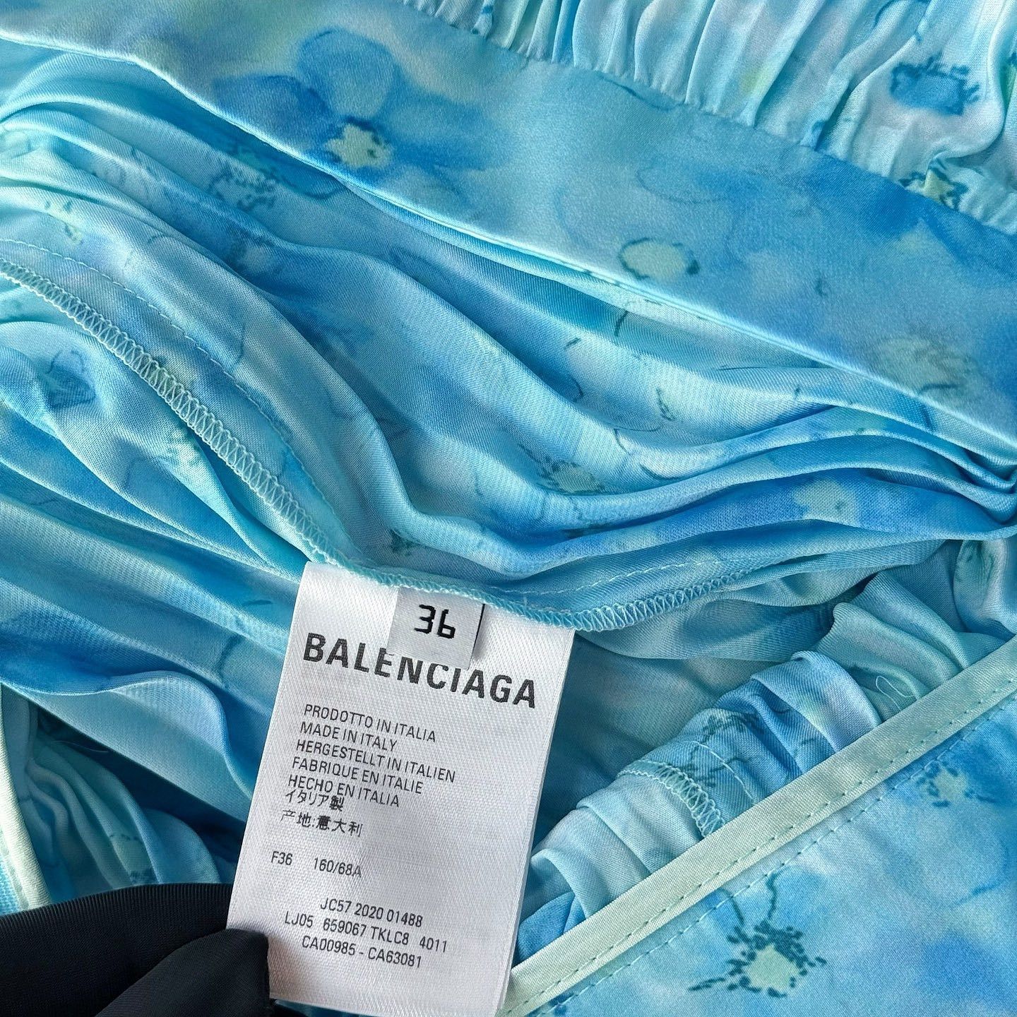 Balenciaga Balenciaga Blue Floral Pleated Midi Skirt Size 36 Size 25" / US 0 / IT 36 - 4 Thumbnail