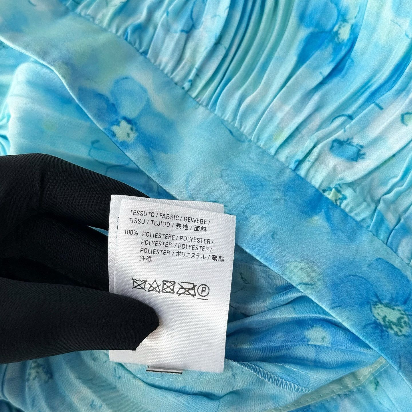 Balenciaga Balenciaga Blue Floral Pleated Midi Skirt Size 36 Size 25" / US 0 / IT 36 - 9 Thumbnail