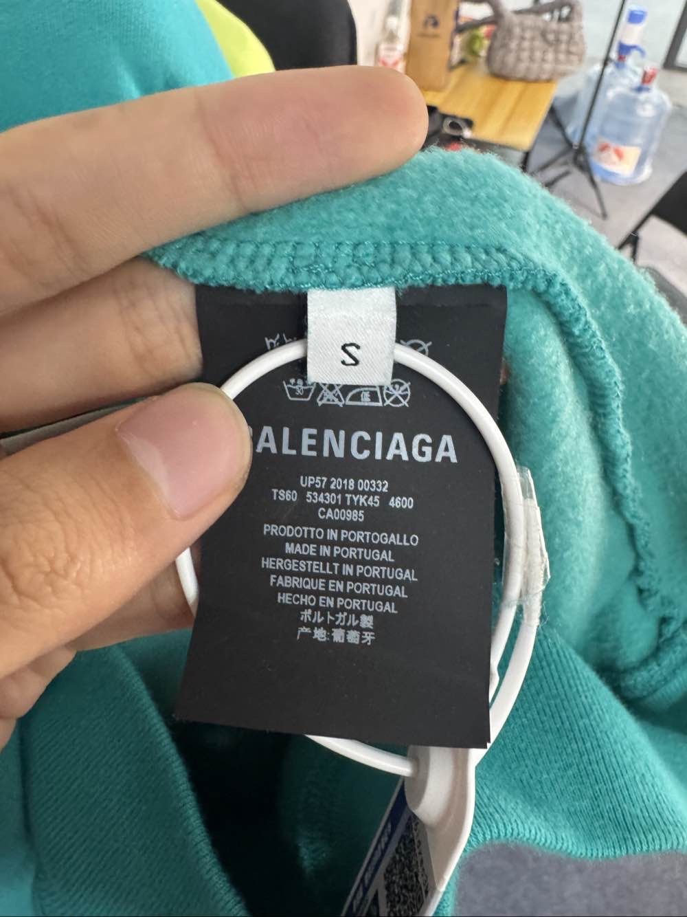 Balenciaga Balenciaga Teal Hoodie Size S Size US S / EU 44-46 / 1 - 4 Thumbnail