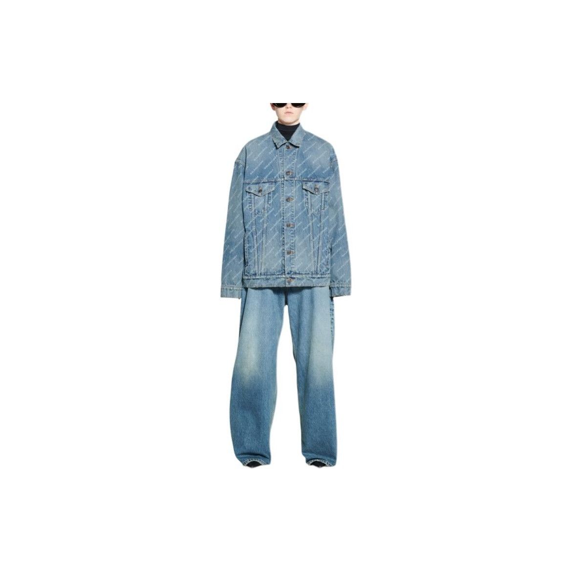 Balenciaga Balenciaga Logo Print Denim Jacket Size S Size US S / EU 44-46 / 1 - 7 Thumbnail