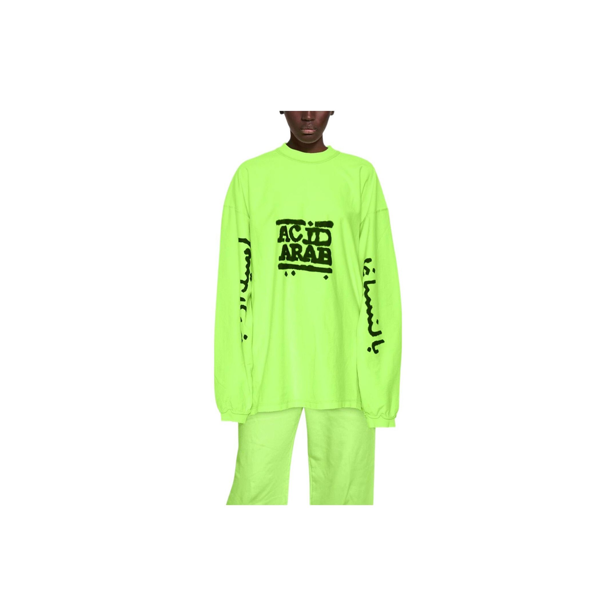 Balenciaga Balenciaga Acid Arab Long Sleeve T-Shirt Size L Size US L / EU 52-54 / 3 - 8 Thumbnail