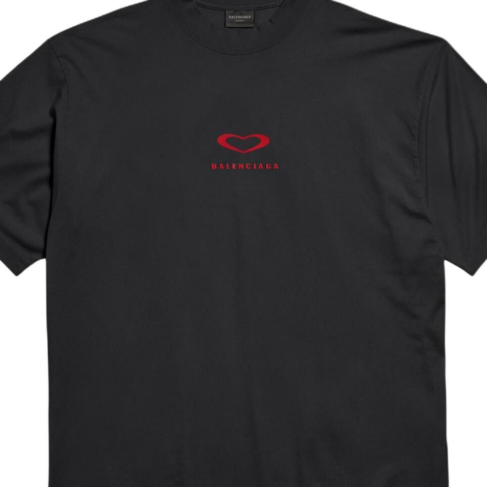 Balenciaga Balenciaga Red Heart Embroidery T-Shirt Size S Size US S / EU 44-46 / 1 - 11 Thumbnail
