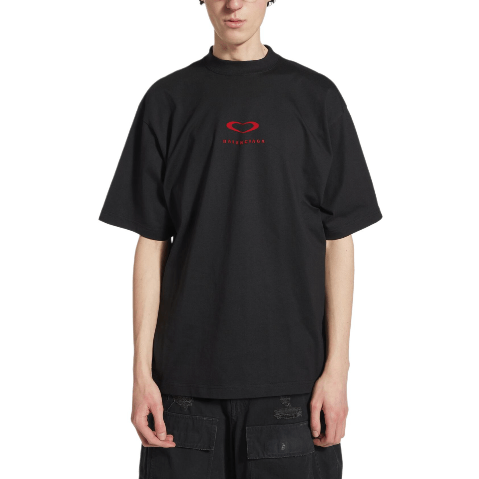 Balenciaga Balenciaga Red Heart Embroidery T-Shirt Size S Size US S / EU 44-46 / 1 - 6 Thumbnail