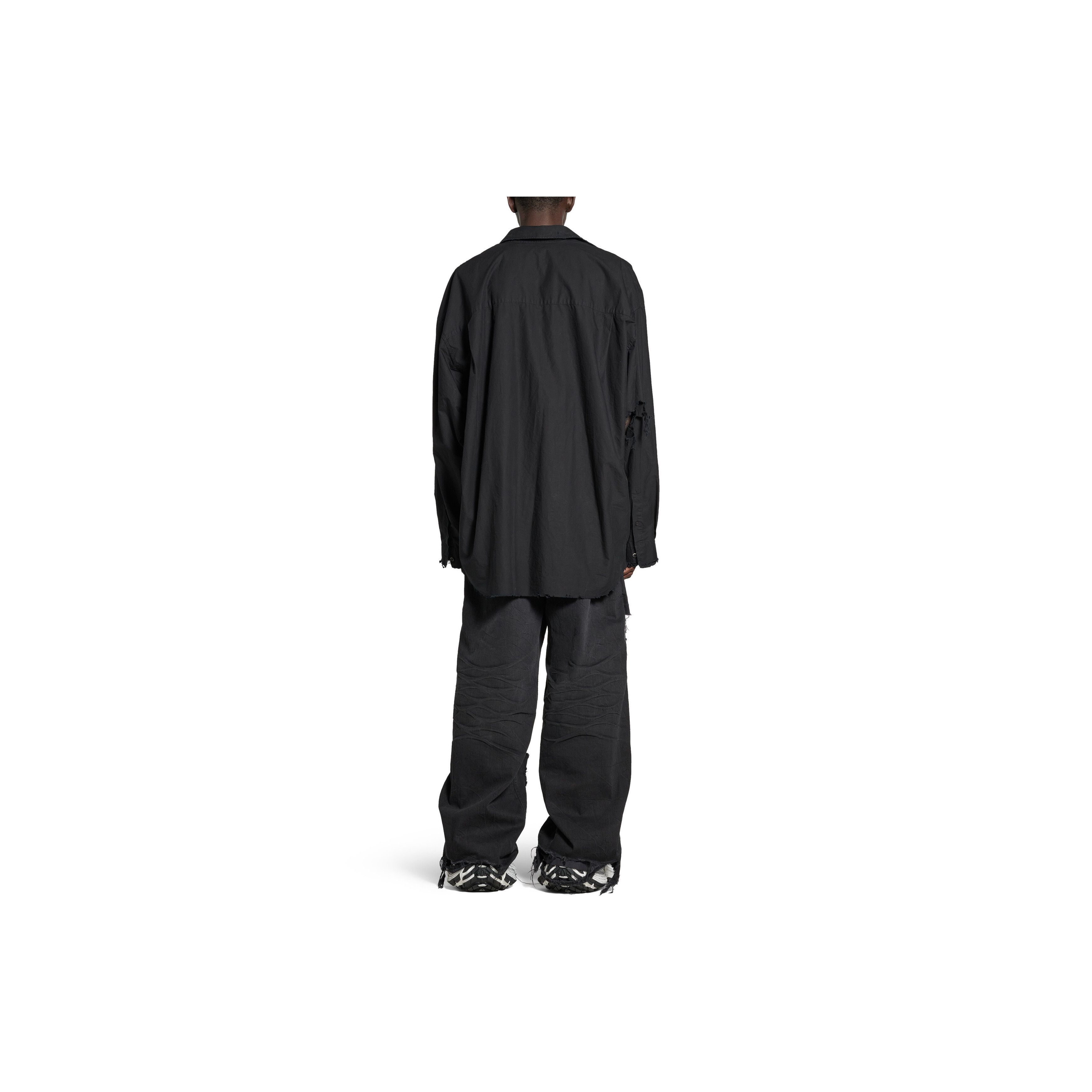 Balenciaga Balenciaga Distressed Cotton Button-Up Shirt Size 2 Size US M / EU 48-50 / 2 - 10 Thumbnail