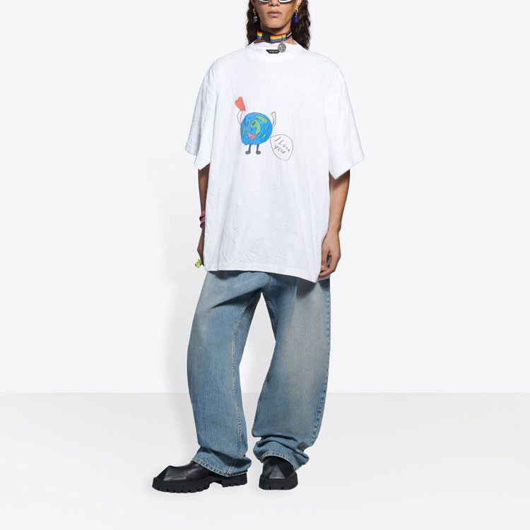 Balenciaga Balenciaga Earth Graphic T-Shirt Size XXS Size US XXS / EU 40 - 9 Thumbnail