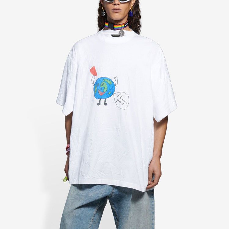 Balenciaga Balenciaga Earth Graphic T-Shirt Size XXS Size US XXS / EU 40 - 6 Thumbnail