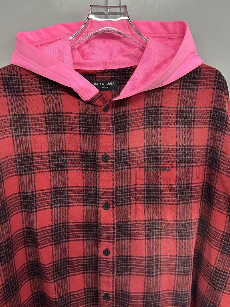 Balenciaga Balenciaga Plaid Hooded Flannel Shirt Size S Size US S / EU 44-46 / 1 - 8 Thumbnail