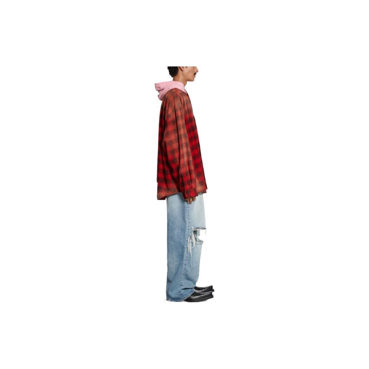 Balenciaga Balenciaga Plaid Hooded Flannel Shirt Size S Size US S / EU 44-46 / 1 - 11 Thumbnail