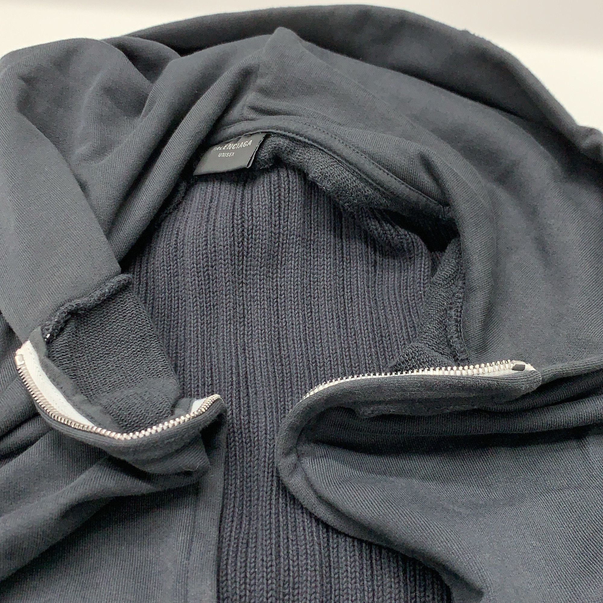 Balenciaga Balenciaga Distressed Ribbed Zip Hoodie Size 3 Size US L / EU 52-54 / 3 - 7 Thumbnail