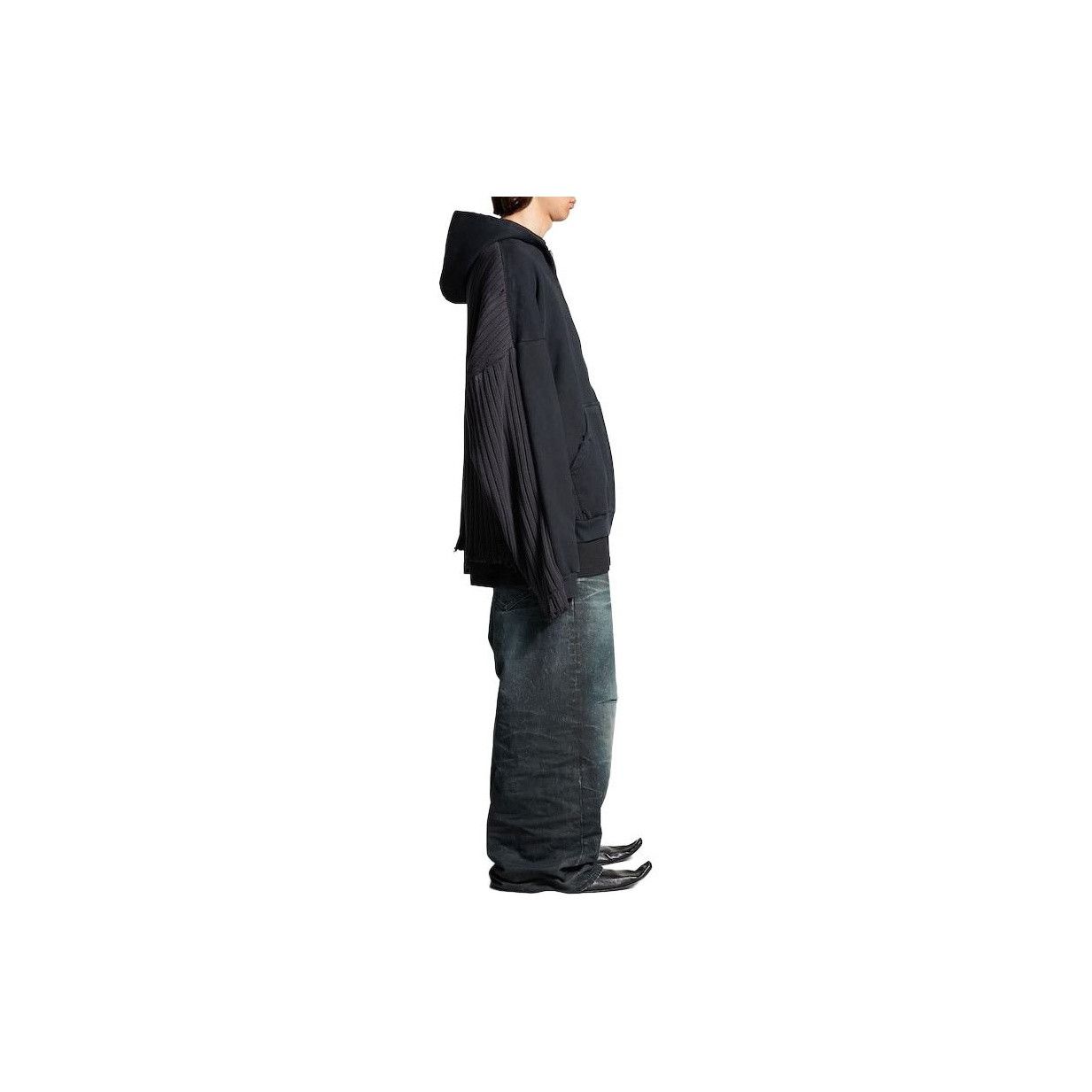 Balenciaga Balenciaga Distressed Ribbed Zip Hoodie Size 3 Size US L / EU 52-54 / 3 - 13 Thumbnail