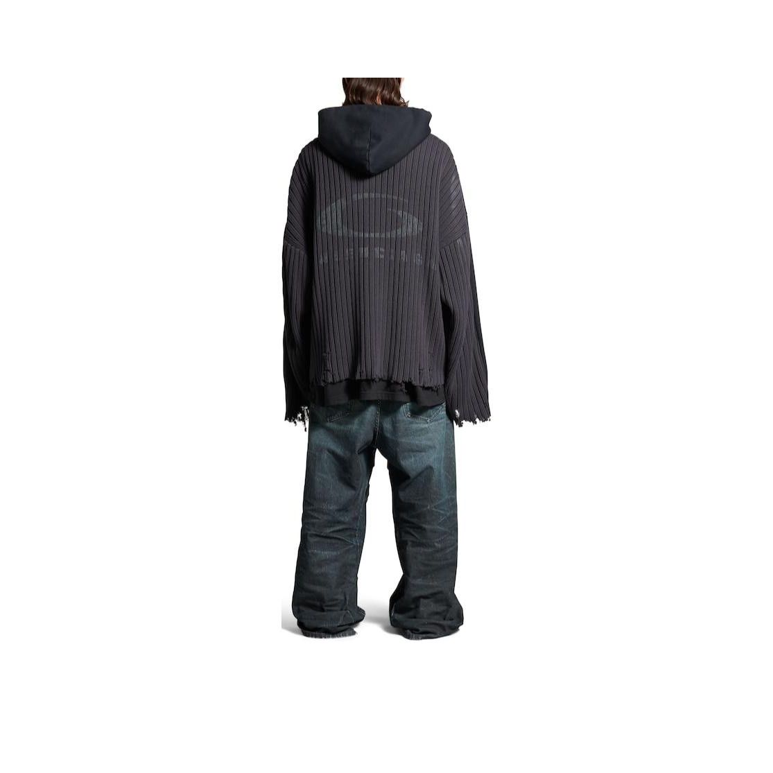 Balenciaga Balenciaga Distressed Ribbed Zip Hoodie Size 3 Size US L / EU 52-54 / 3 - 11 Thumbnail