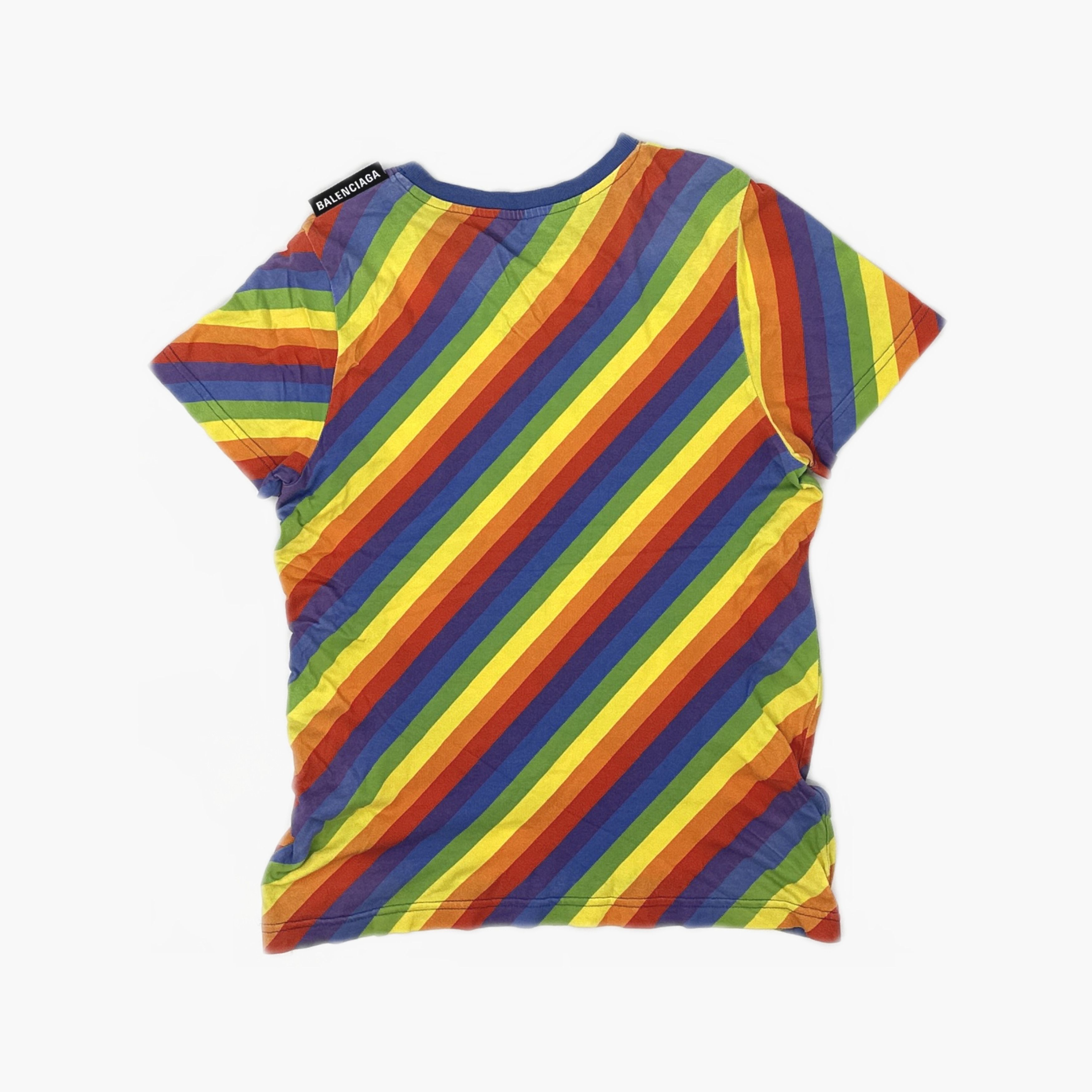 Balenciaga Balenciaga Rainbow Stripe T-Shirt Size S Size US S / EU 44-46 / 1 - 2 Thumbnail
