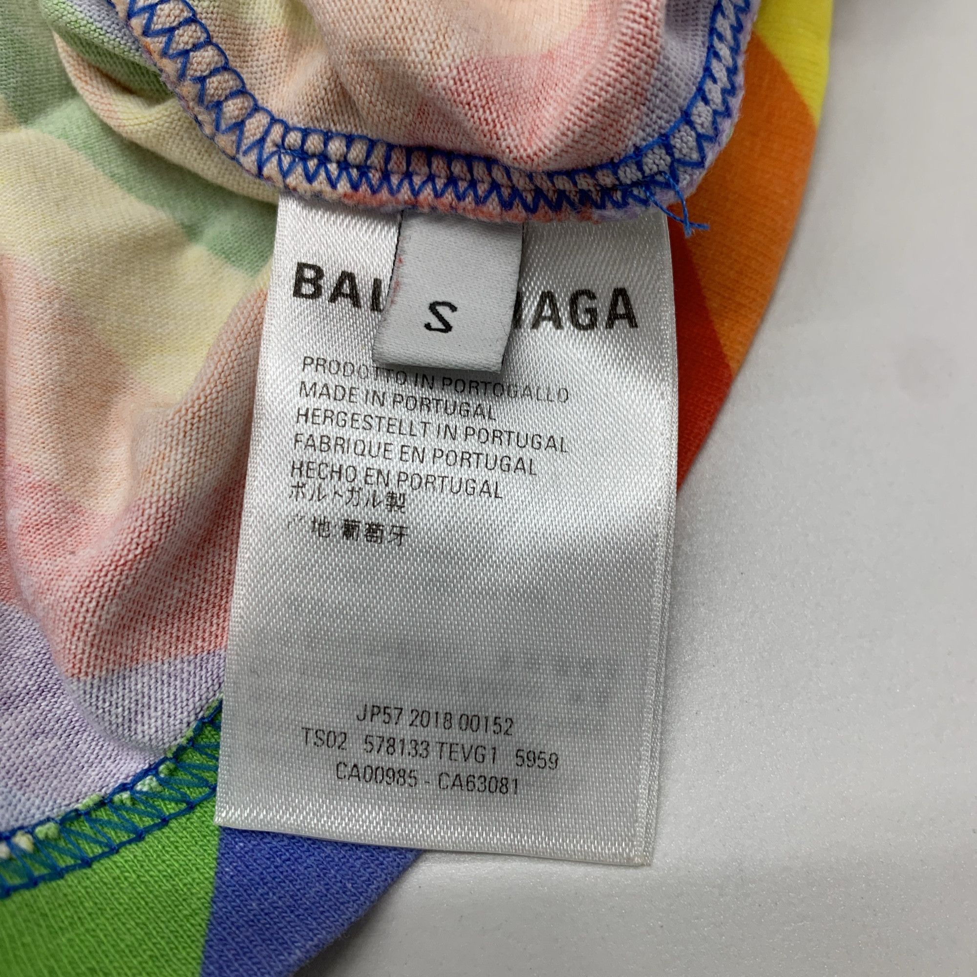 Balenciaga Balenciaga Rainbow Stripe T-Shirt Size S Size US S / EU 44-46 / 1 - 3 Thumbnail