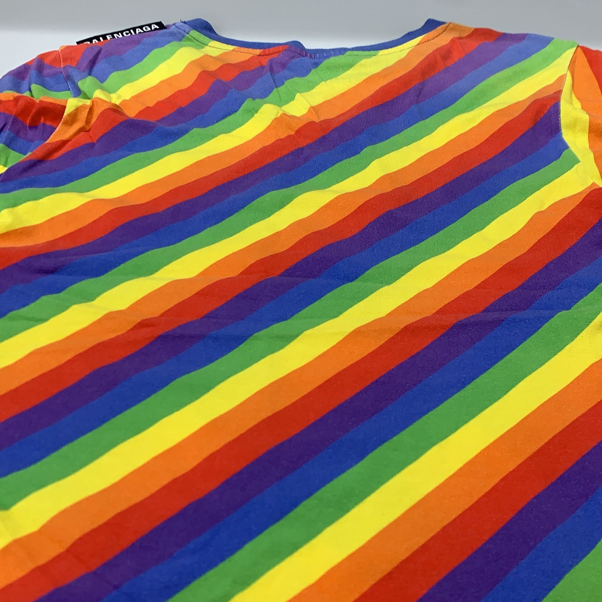 Balenciaga Balenciaga Rainbow Stripe T-Shirt Size S Size US S / EU 44-46 / 1 - 7 Thumbnail
