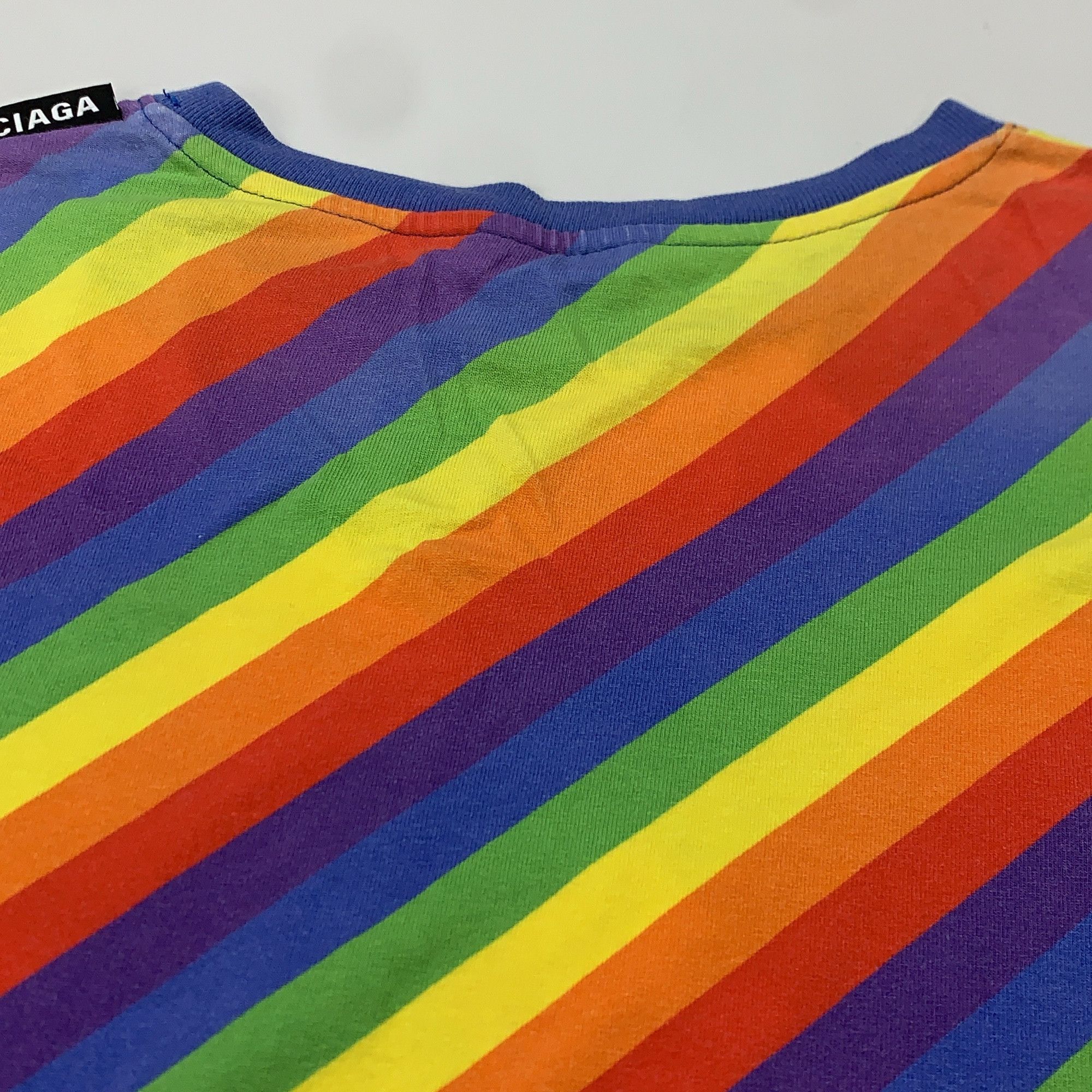 Balenciaga Balenciaga Rainbow Stripe T-Shirt Size S Size US S / EU 44-46 / 1 - 6 Thumbnail