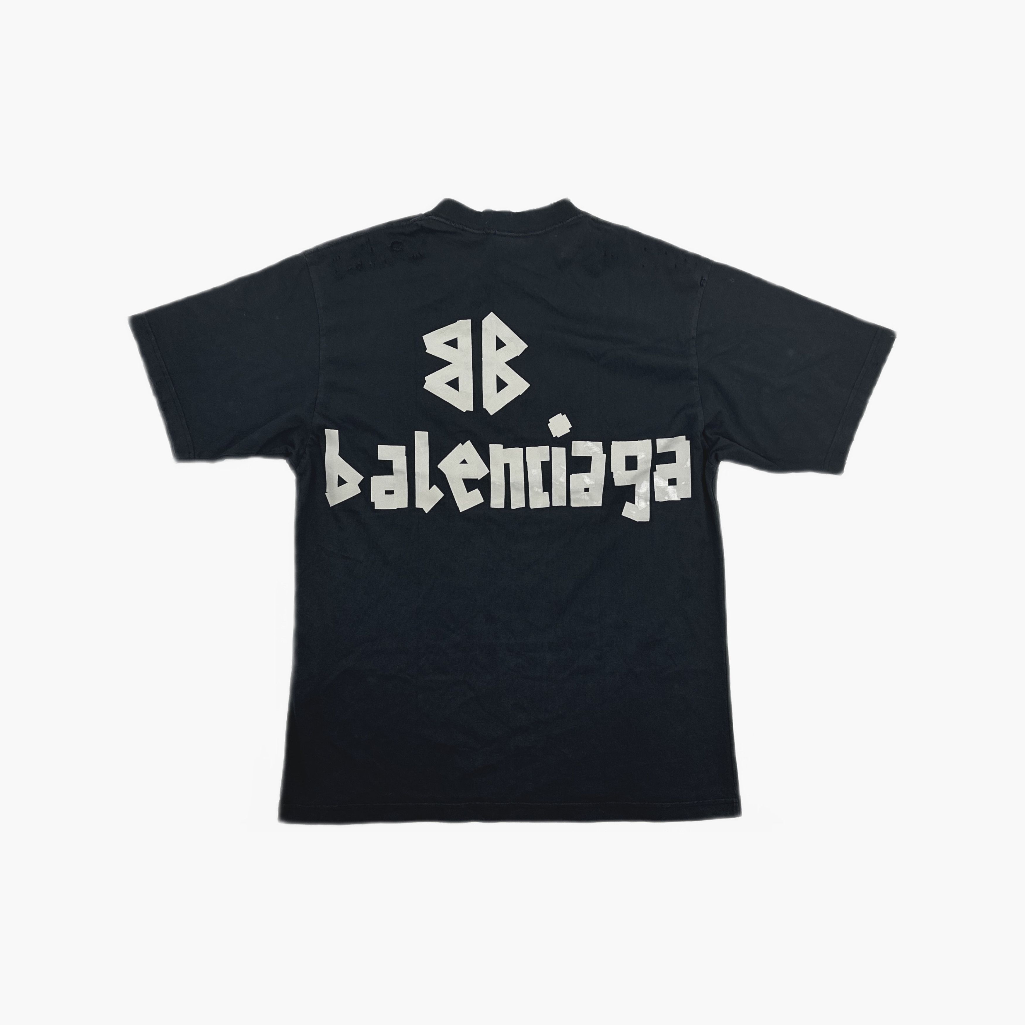 Balenciaga Balenciaga Distressed Logo T-Shirt Size S Size US S / EU 44-46 / 1 - 2 Thumbnail