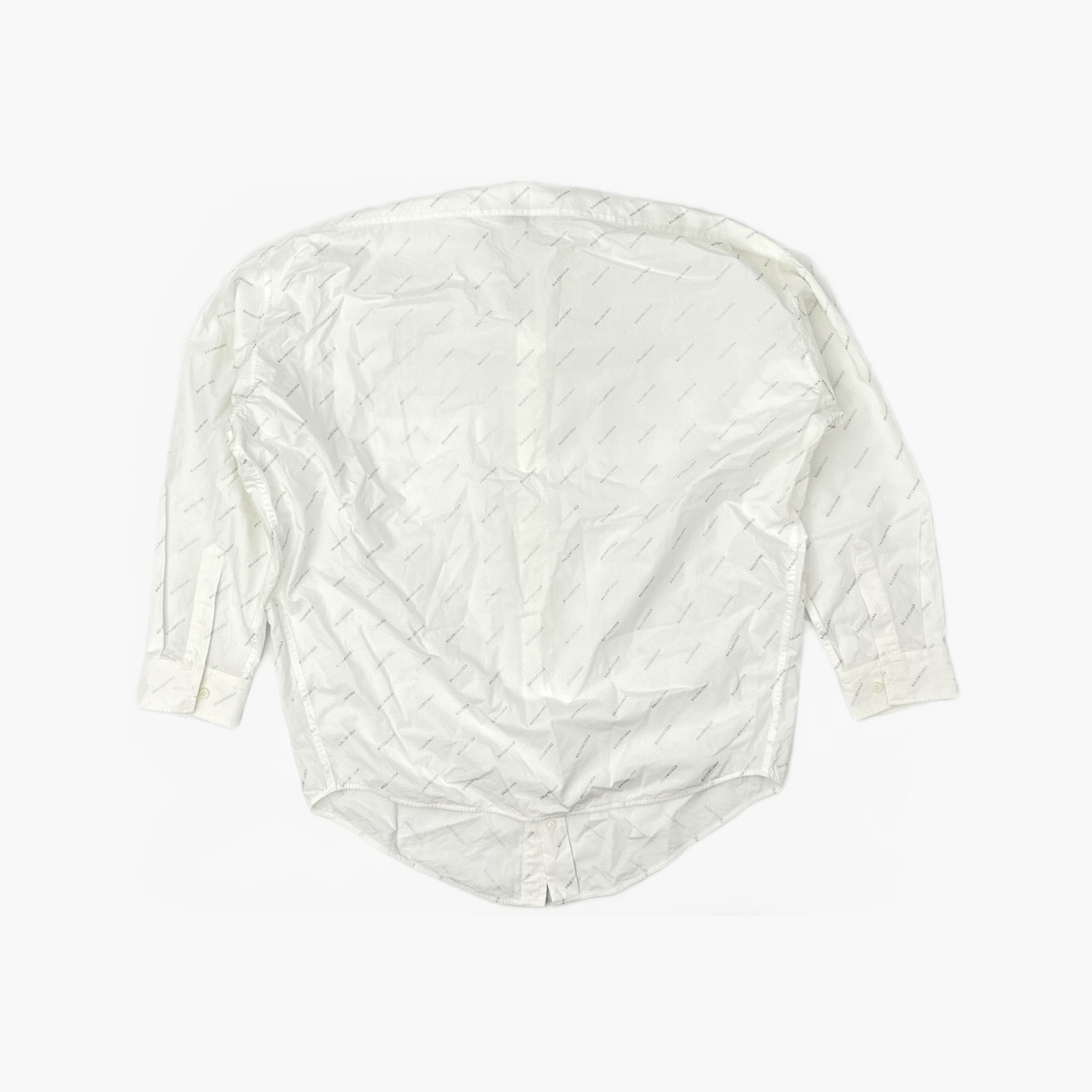 Balenciaga Balenciaga Logo Print Button Up Shirt Size M Size US XXS / EU 40 - 2 Thumbnail