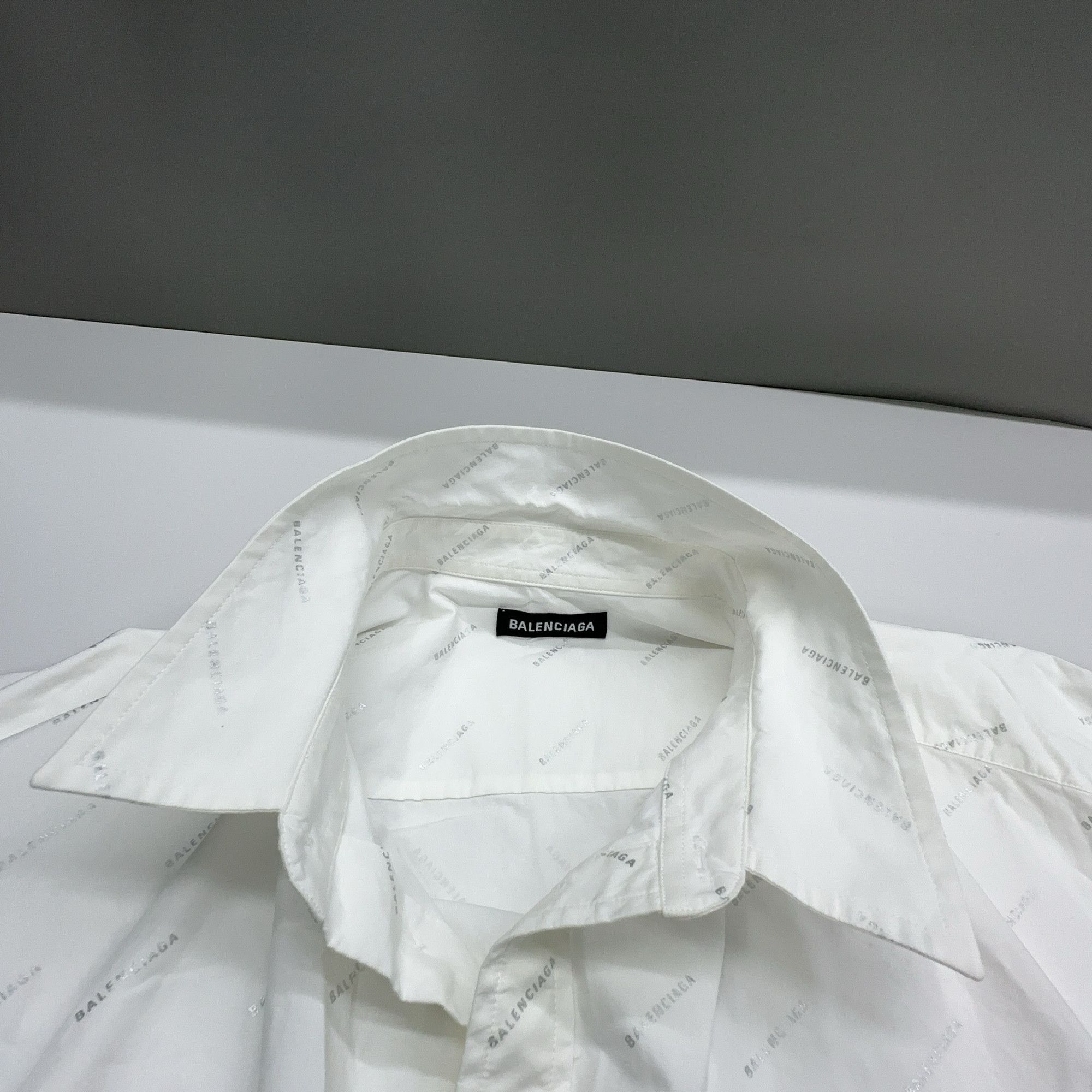 Balenciaga Balenciaga Logo Print Button Up Shirt Size M Size US XXS / EU 40 - 7 Thumbnail