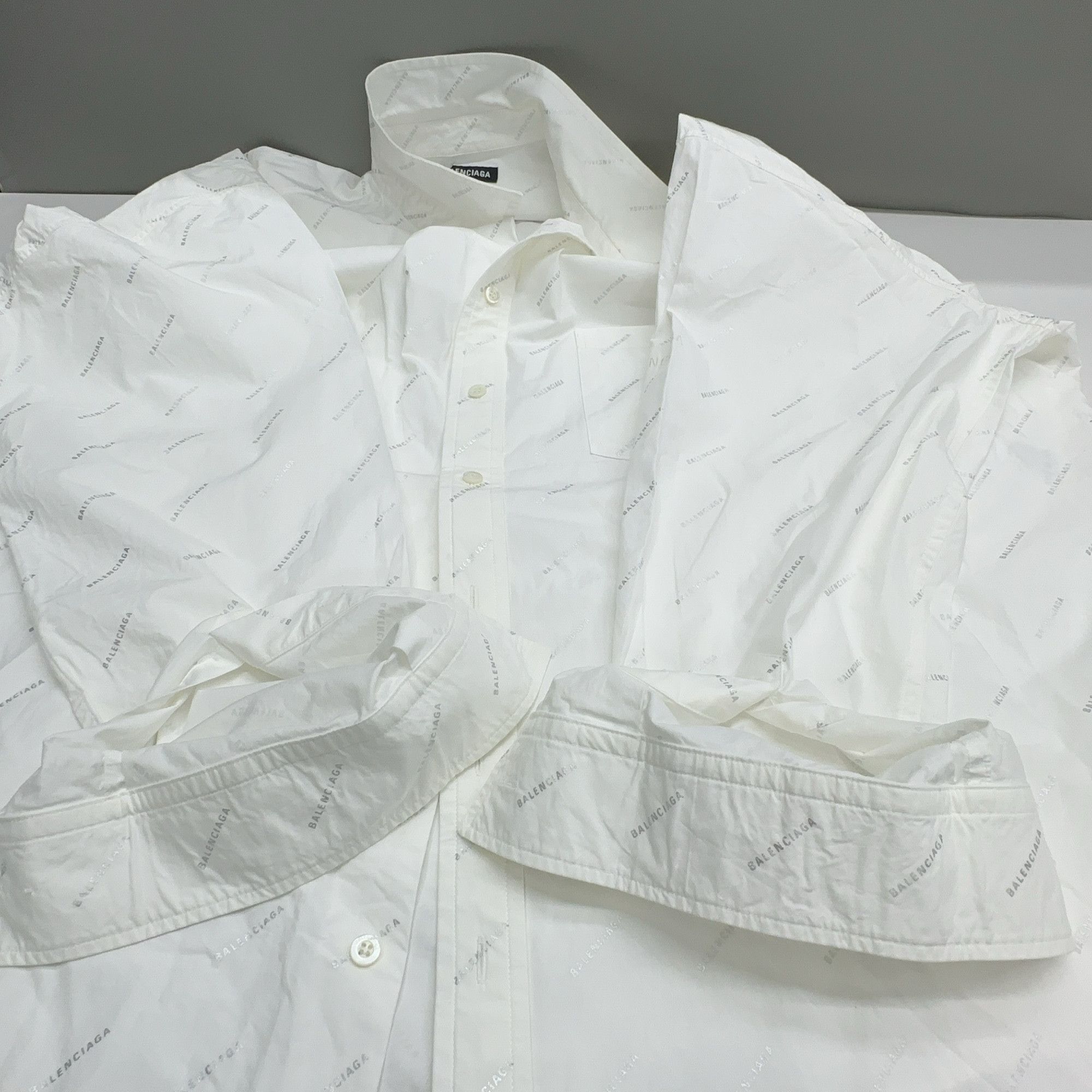 Balenciaga Balenciaga Logo Print Button Up Shirt Size M Size US XXS / EU 40 - 11 Thumbnail