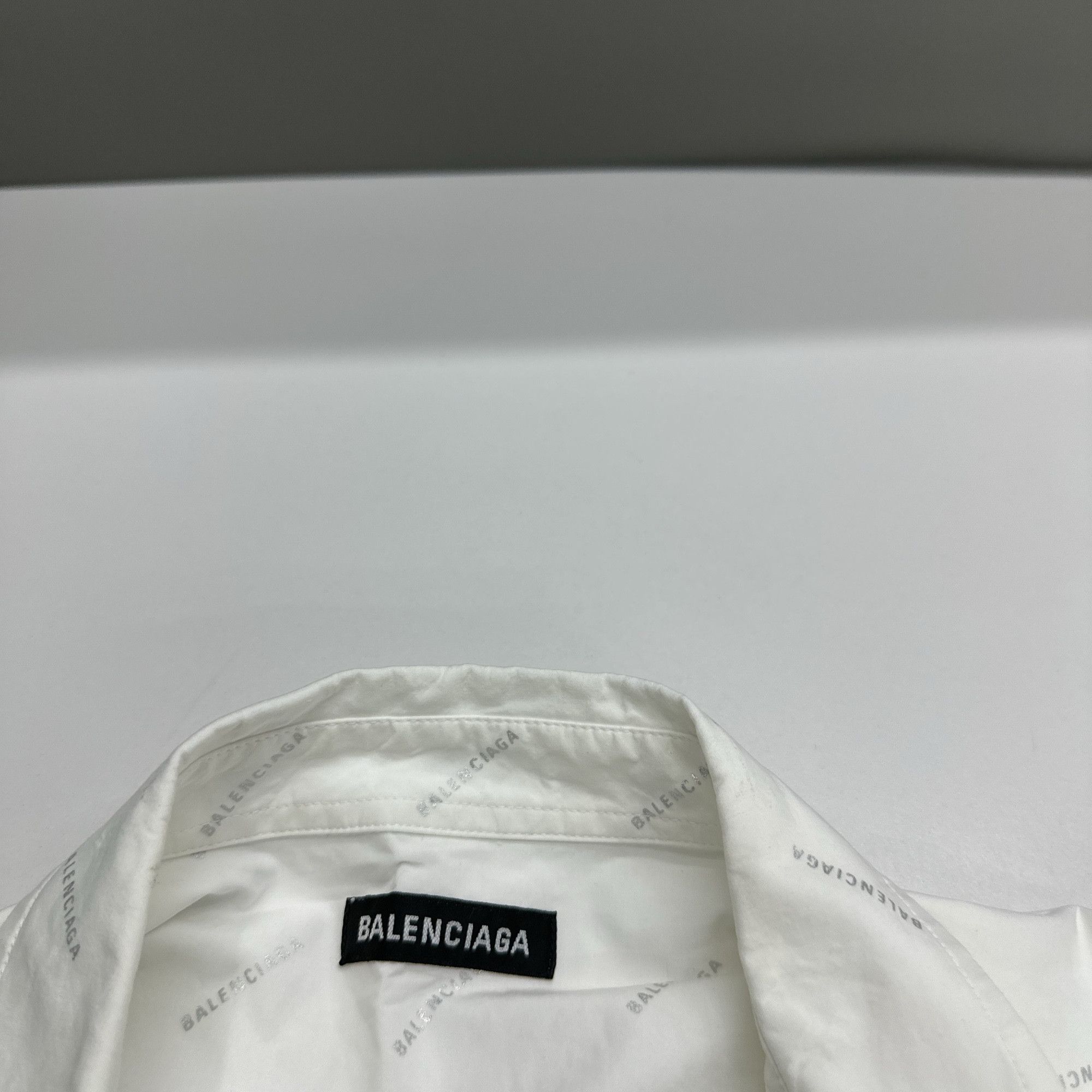 Balenciaga Balenciaga Logo Print Button Up Shirt Size M Size US XXS / EU 40 - 3 Thumbnail