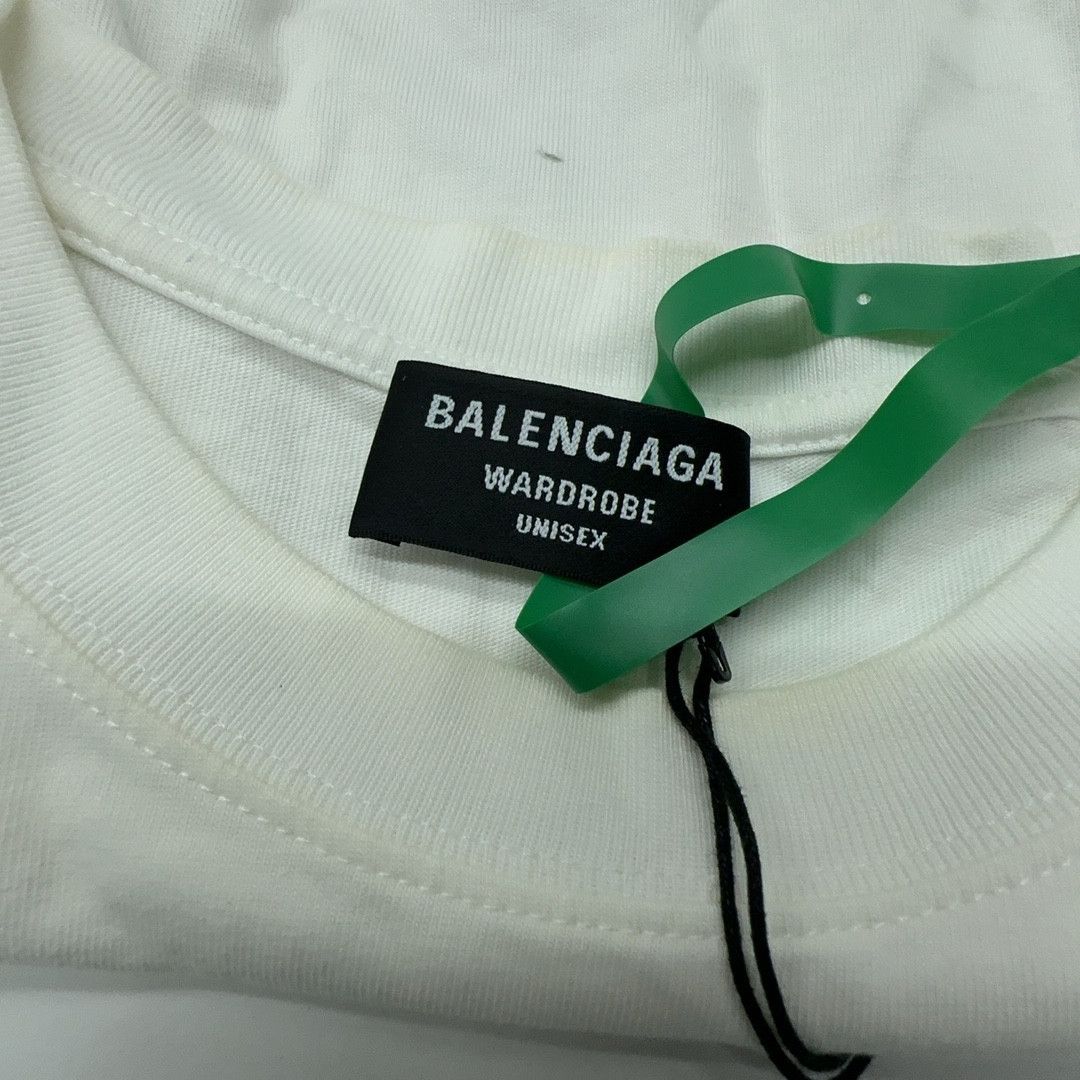 Balenciaga Balenciaga Pixel Logo T-Shirt White Size M Size US M / EU 48-50 / 2 - 3 Thumbnail