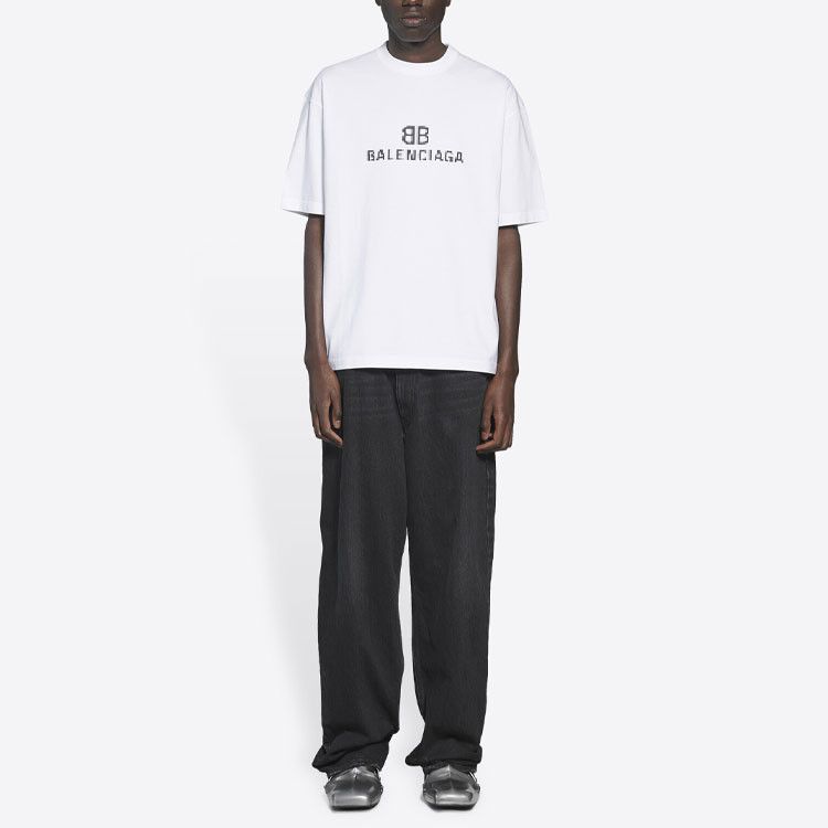 Balenciaga Balenciaga Pixel Logo T-Shirt White Size M Size US M / EU 48-50 / 2 - 14 Thumbnail