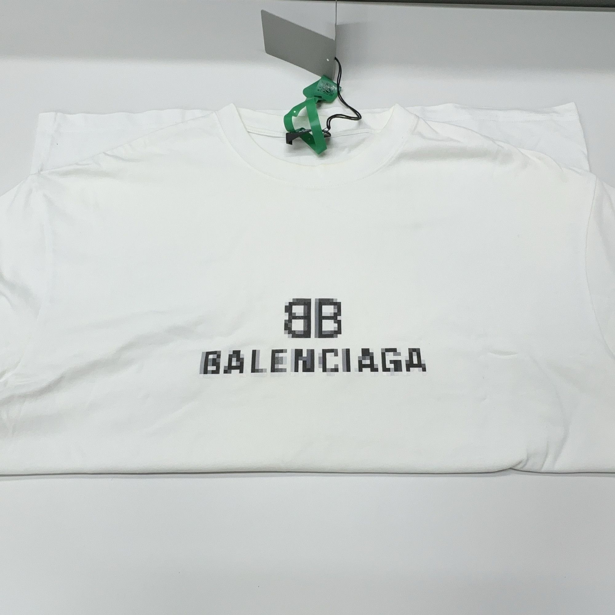 Balenciaga Balenciaga Pixel Logo T-Shirt White Size M Size US M / EU 48-50 / 2 - 8 Thumbnail