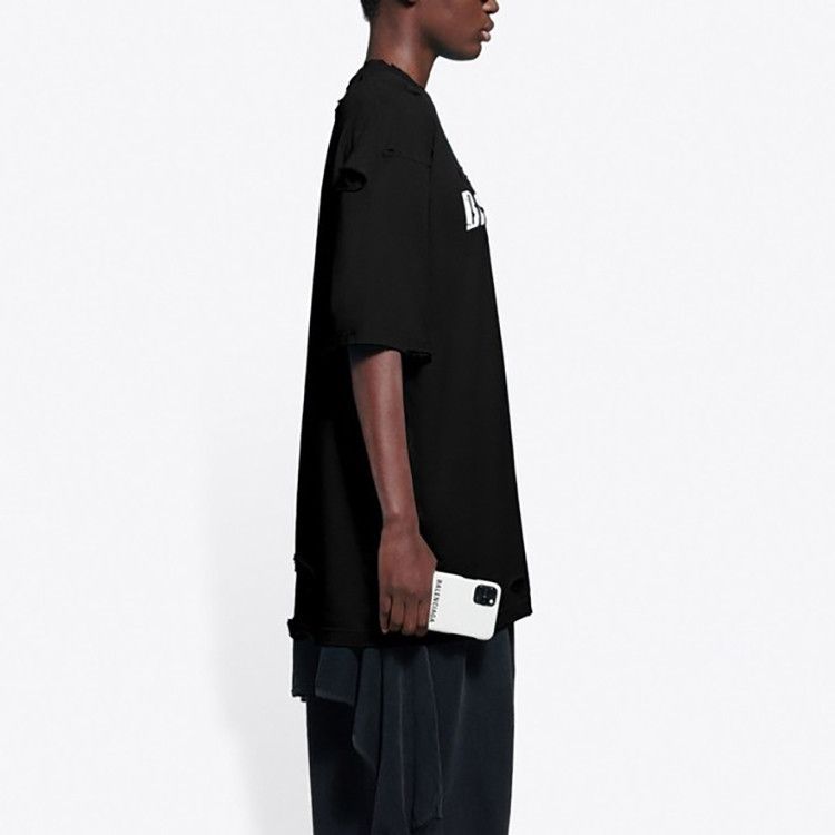 Balenciaga Balenciaga Distressed Logo T-Shirt Size S Size US S / EU 44-46 / 1 - 14 Thumbnail