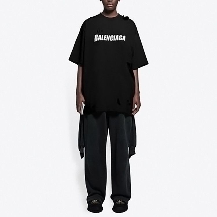 Balenciaga Balenciaga Distressed Logo T-Shirt Size S Size US S / EU 44-46 / 1 - 11 Thumbnail