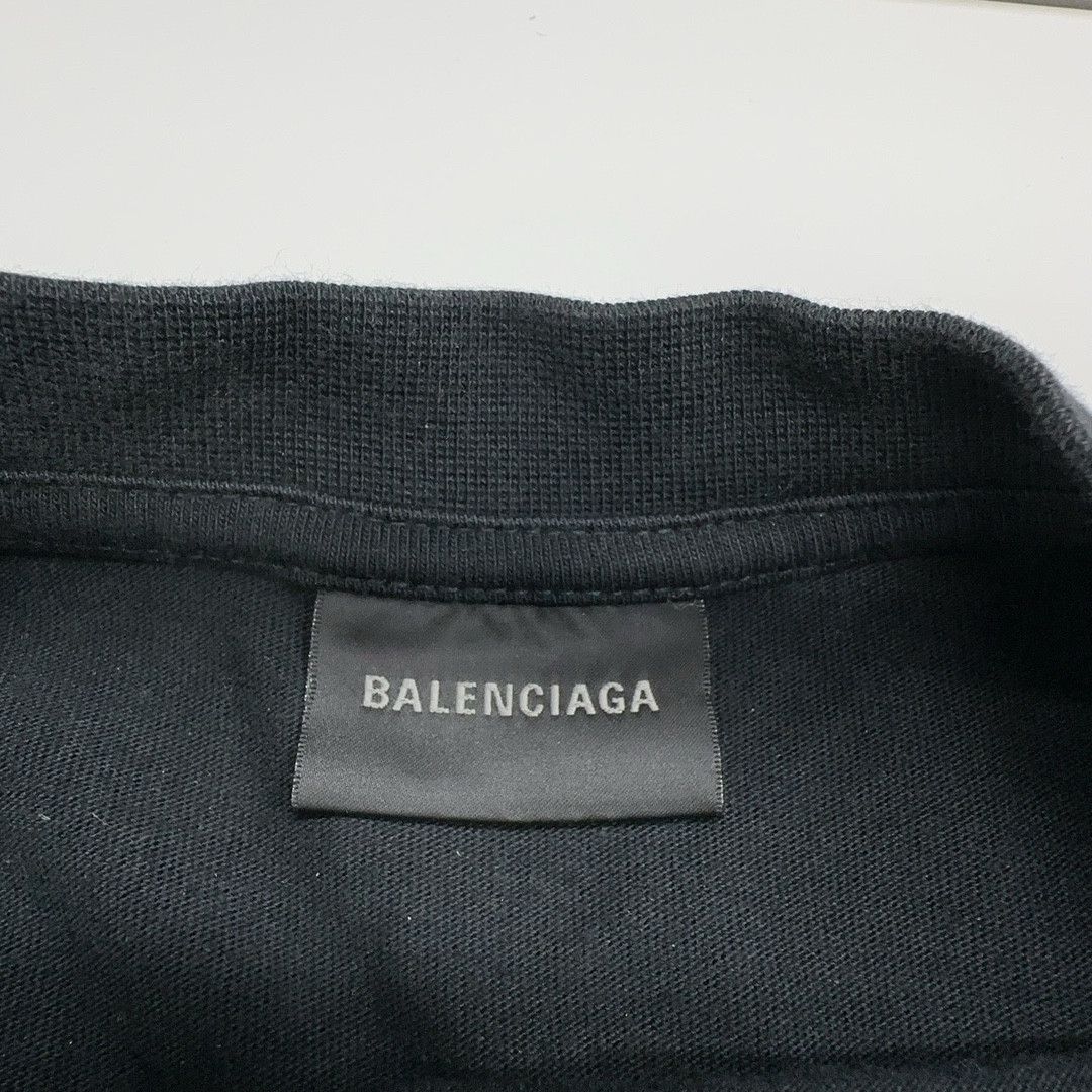 Balenciaga Balenciaga Logo Embroidered Plaid Sleeve Long Sleeve T-Shirt Size US L / EU 52-54 / 3 - 6 Thumbnail