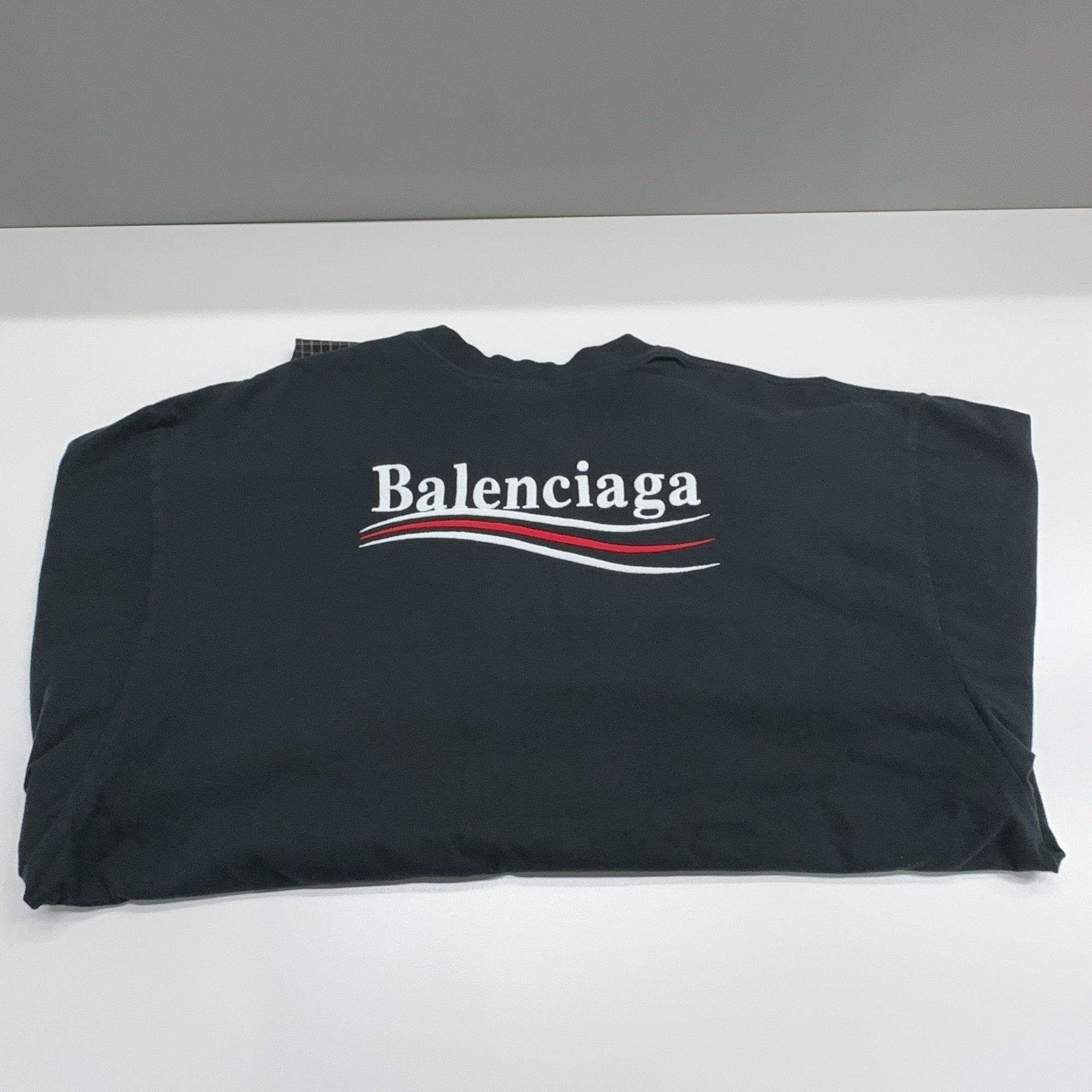 Balenciaga Balenciaga Logo Embroidered Plaid Sleeve Long Sleeve T-Shirt Size US L / EU 52-54 / 3 - 12 Thumbnail