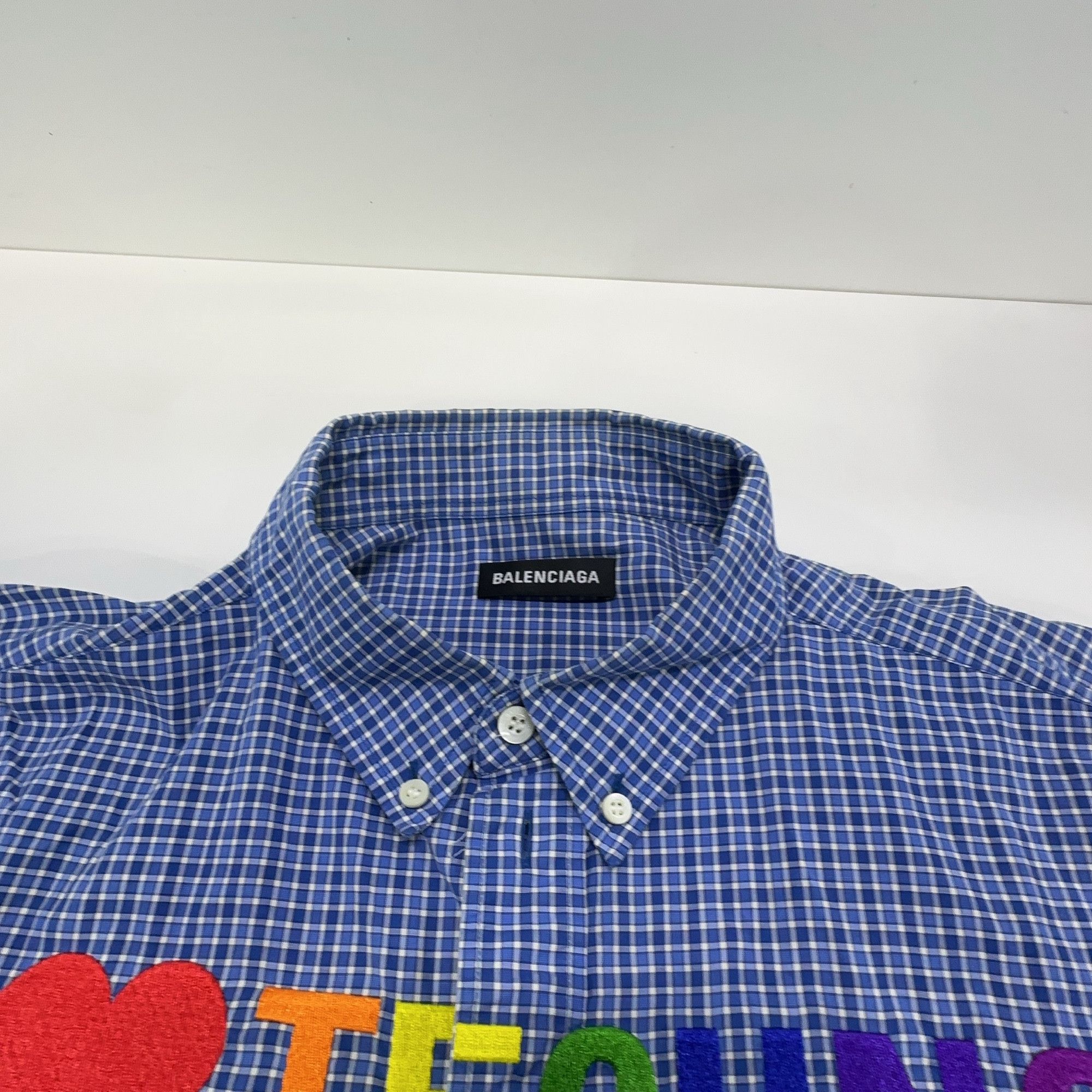 Balenciaga Balenciaga I Love Techno Check Shirt Size S Size US S / EU 44-46 / 1 - 5 Thumbnail
