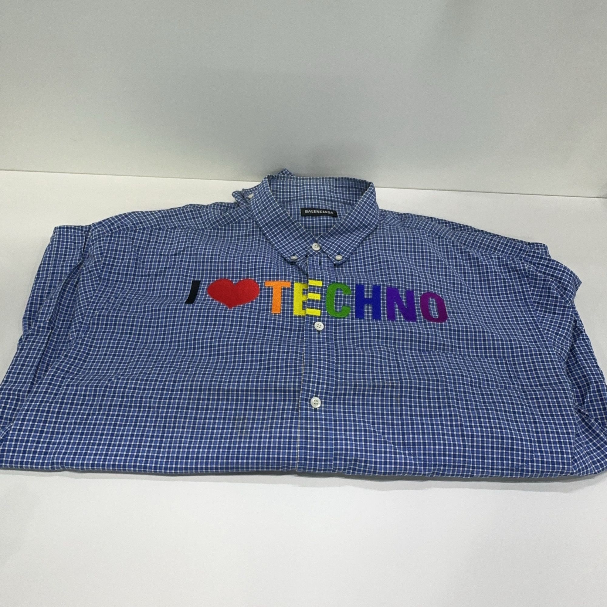 Balenciaga Balenciaga I Love Techno Check Shirt Size S Size US S / EU 44-46 / 1 - 8 Thumbnail
