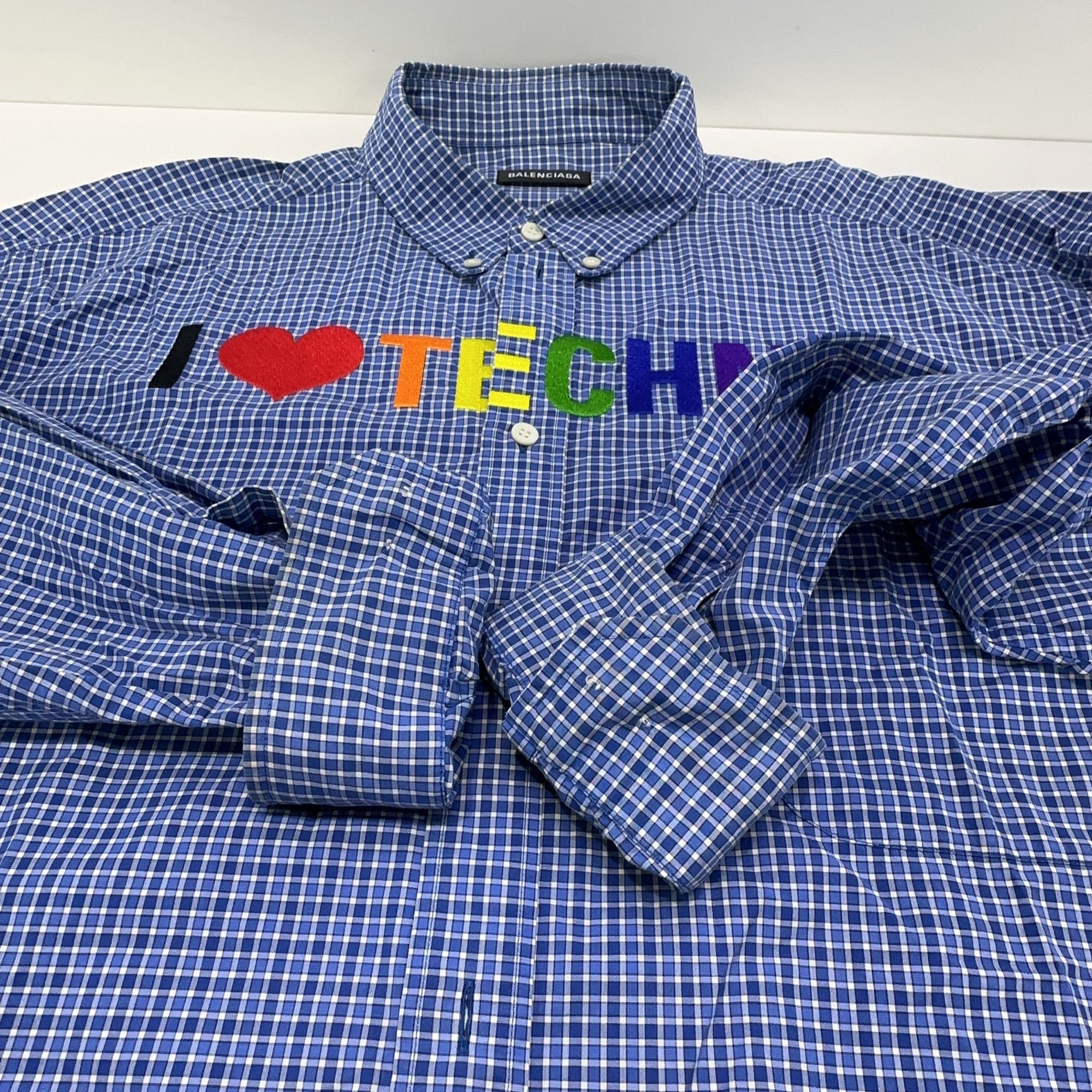 Balenciaga Balenciaga I Love Techno Check Shirt Size S Size US S / EU 44-46 / 1 - 7 Thumbnail