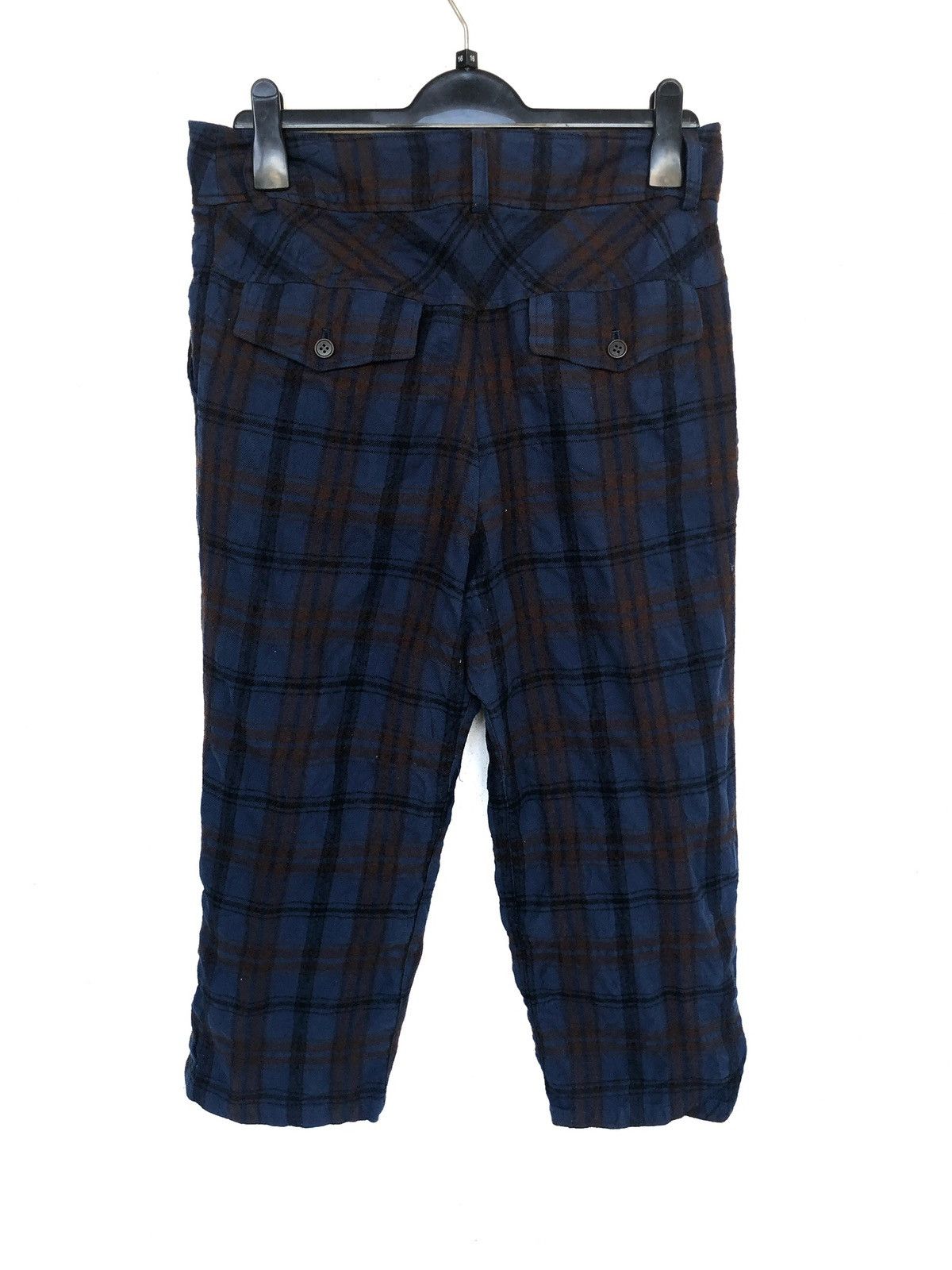Issey Miyake Masterpiece Blue Tartan Checked Plaid Wool Blend Pants Size US 32 / EU 48 - 5 Thumbnail