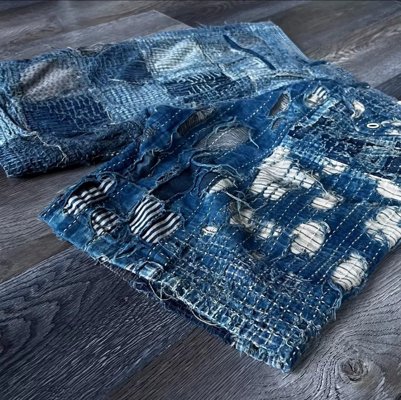 Kapital Kapital Boro Sashiko Straight Shorts Size US 34 / EU 50 - 4 Thumbnail