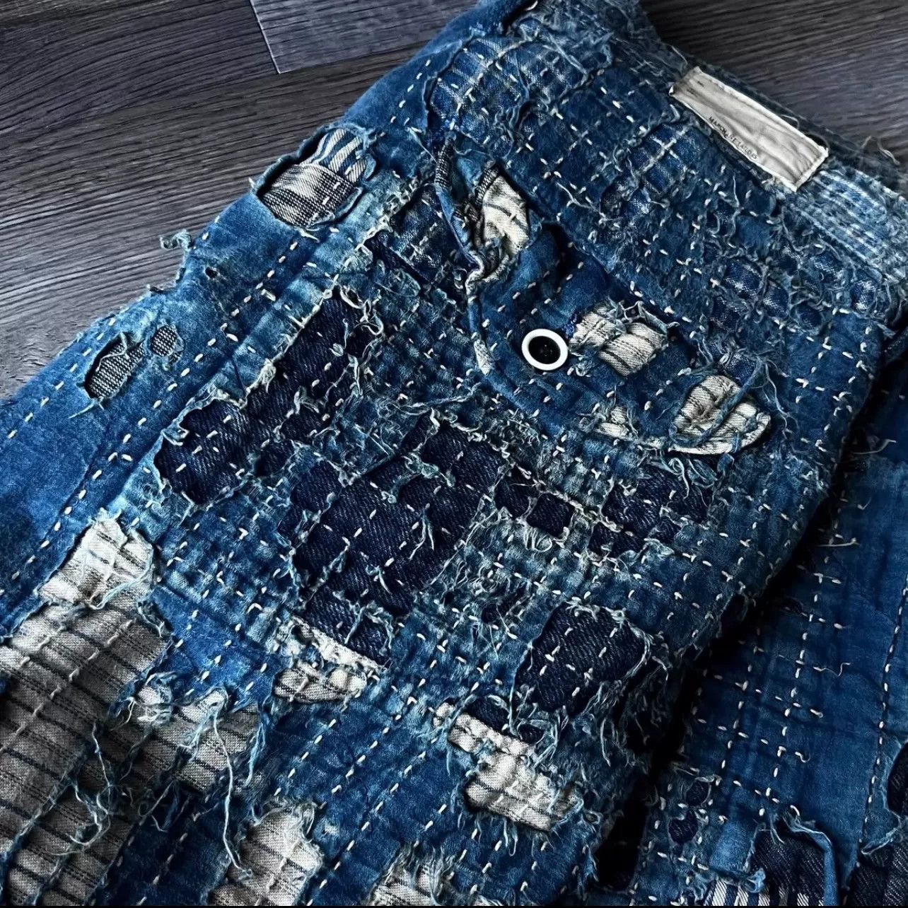 Kapital Kapital Boro Sashiko Straight Shorts Size US 34 / EU 50 - 6 Thumbnail