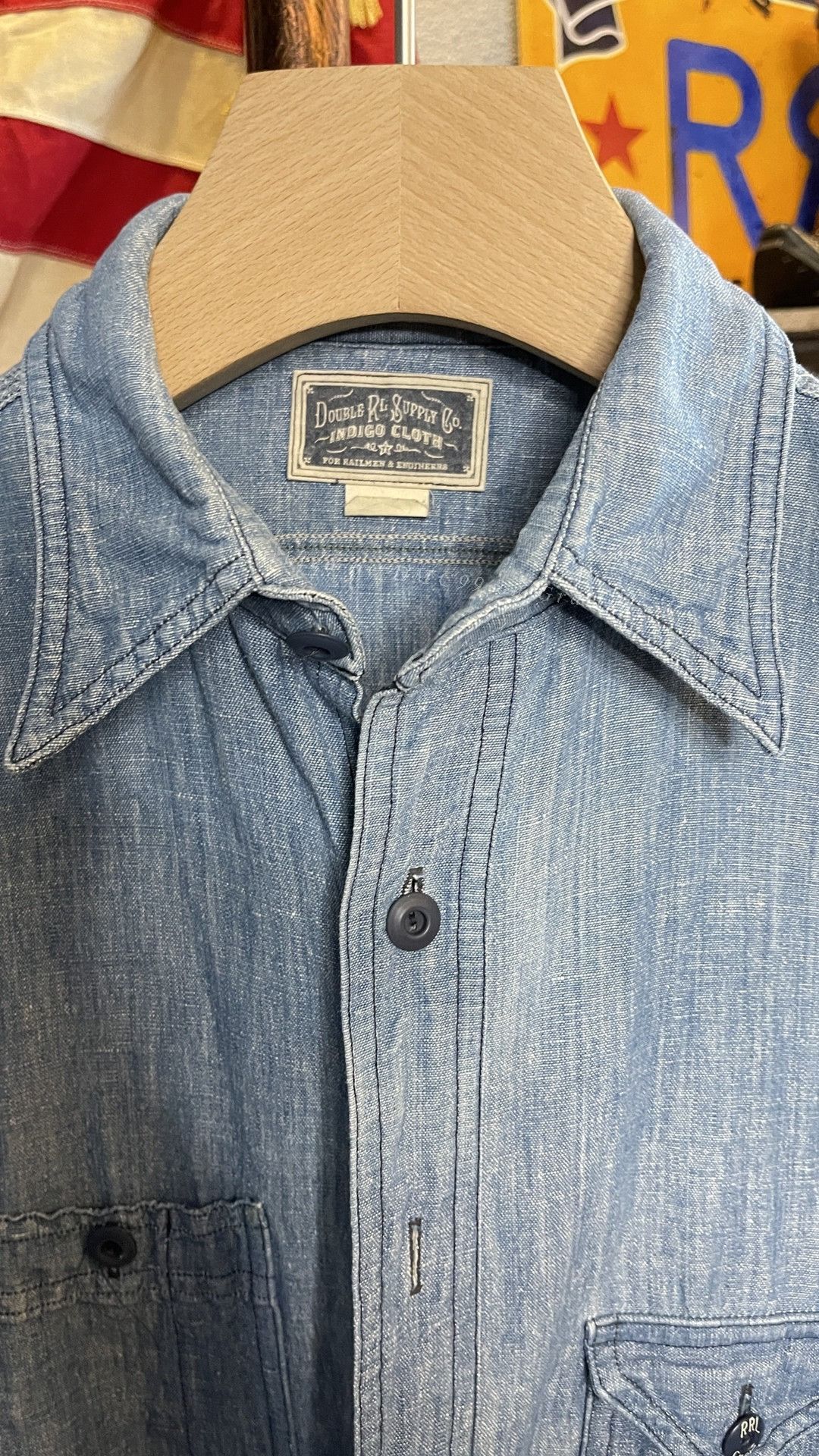 RRL Ralph Lauren RRL Vintage Denim Shirt Size US S / EU 44-46 / 1 - 2 Thumbnail