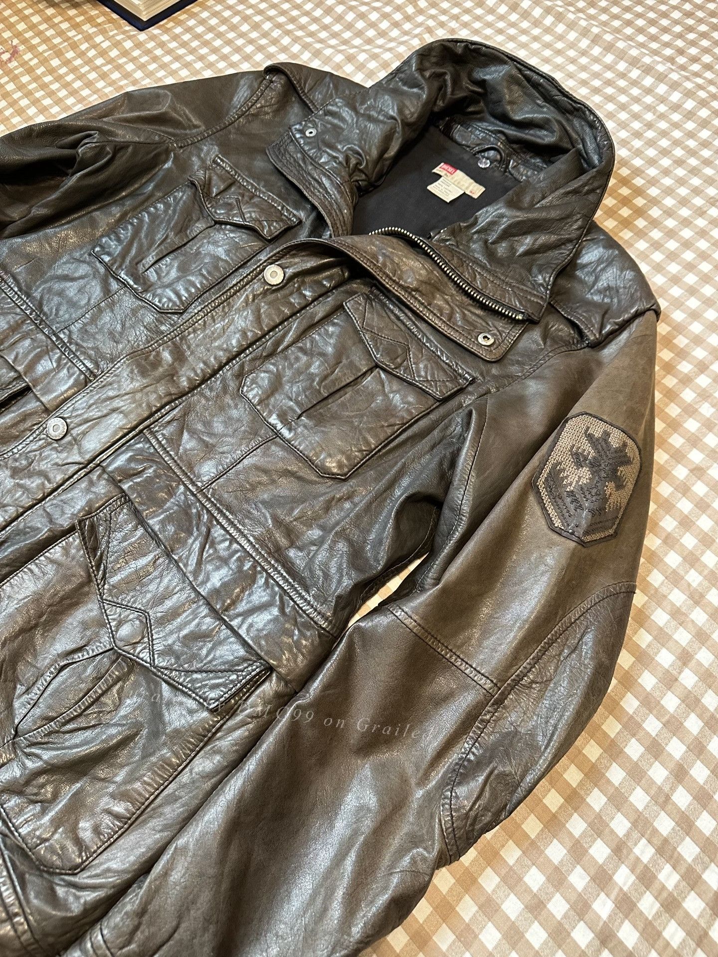 Diesel DIESEL M65 Military Sheepskin Leather Jacket Size US M / EU 48-50 / 2 - 7 Thumbnail