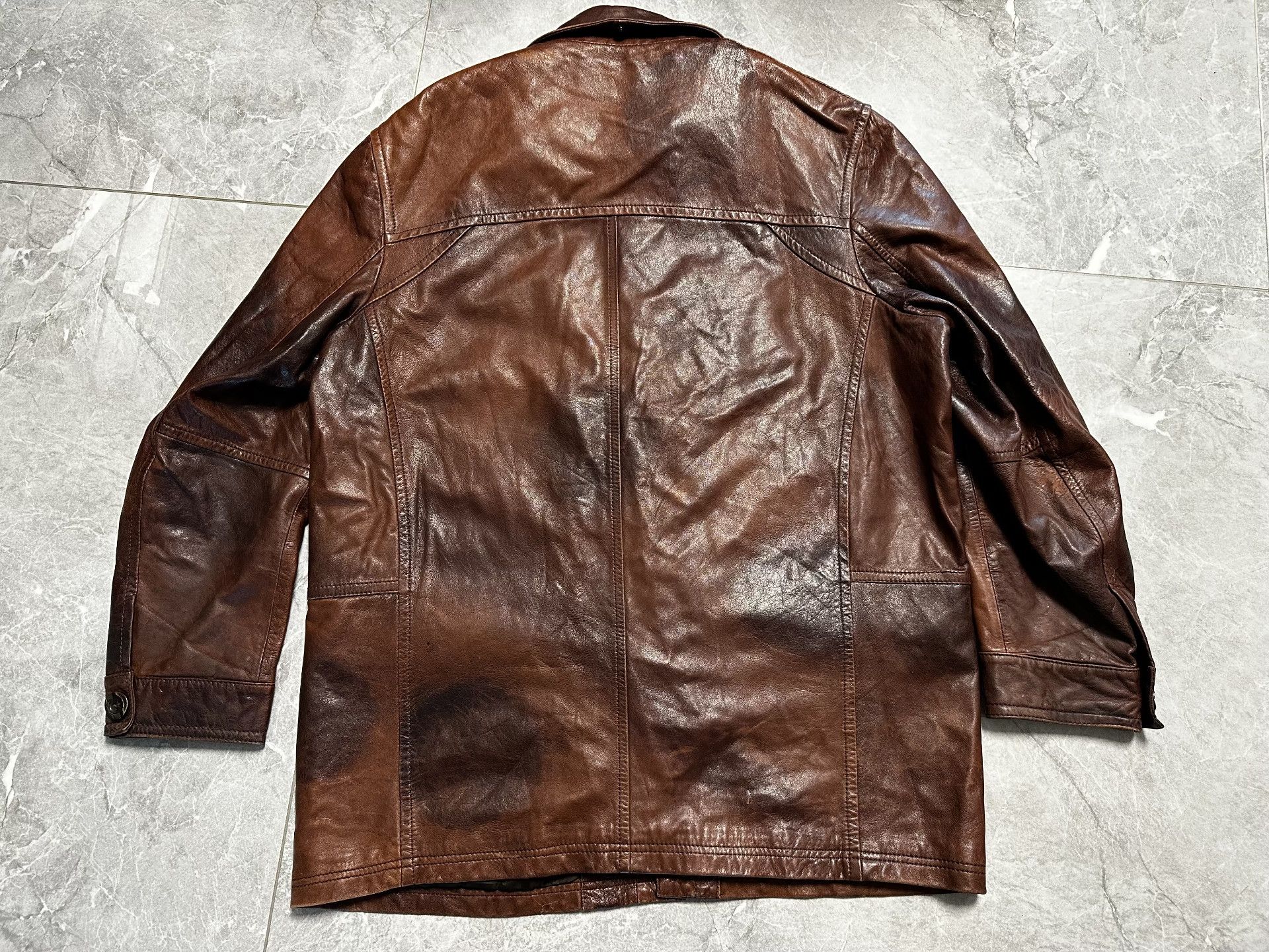 Hugo Boss Vintage Distressed BOSS Peter Leather Jacket Size US M / EU 48-50 / 2 - 5 Thumbnail