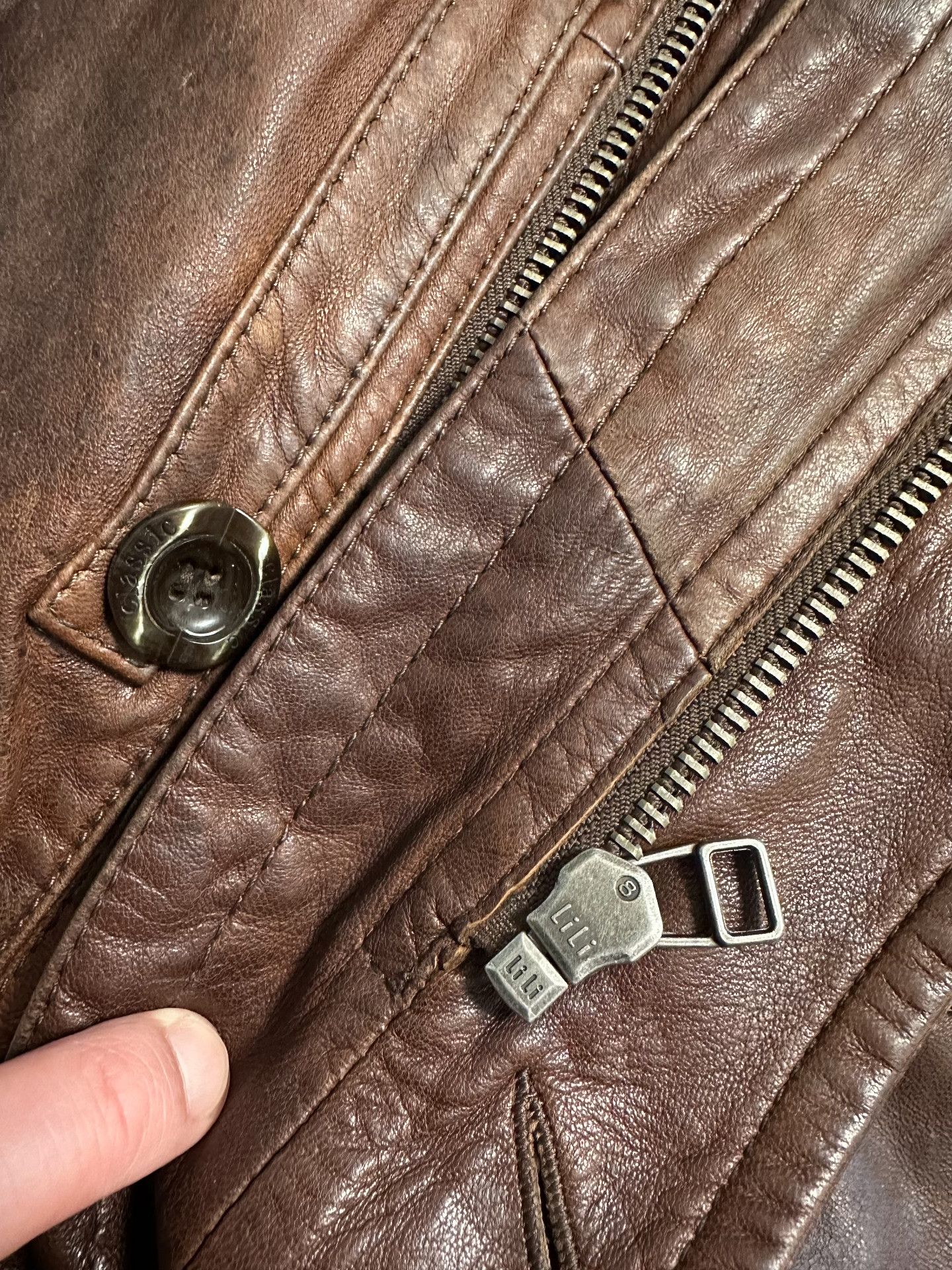 Hugo Boss Vintage Distressed BOSS Peter Leather Jacket Size US M / EU 48-50 / 2 - 8 Thumbnail